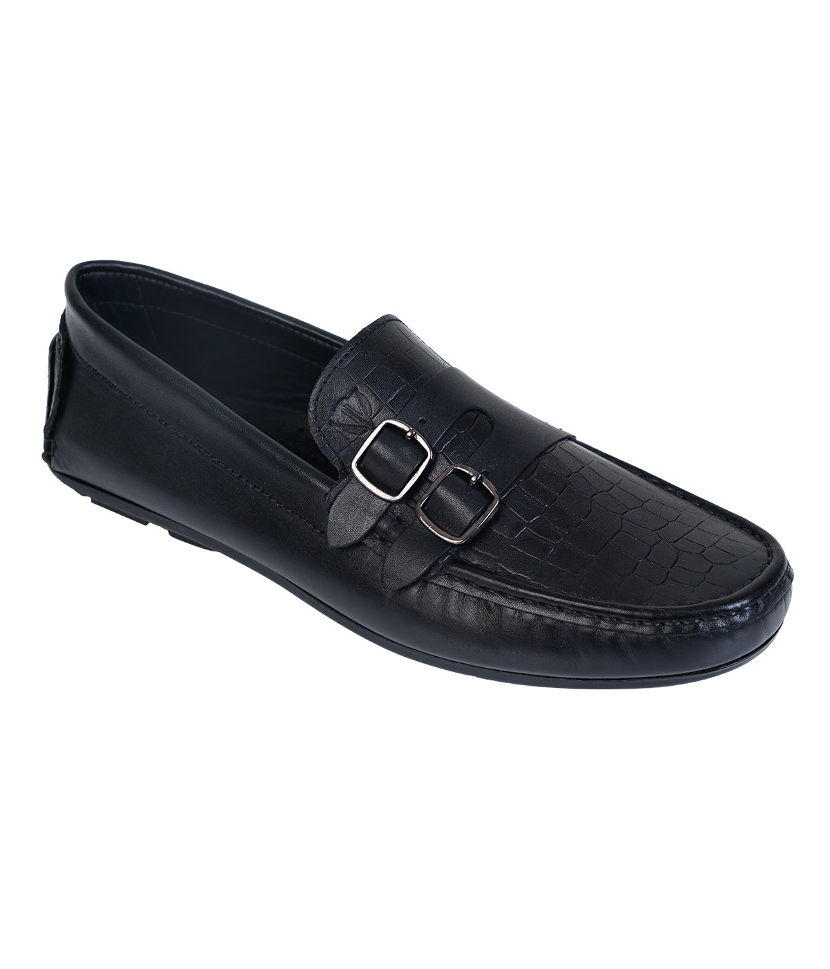Coal black leather shoes (test)