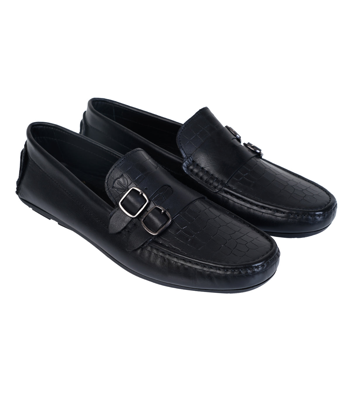 Coal black leather shoes (test)
