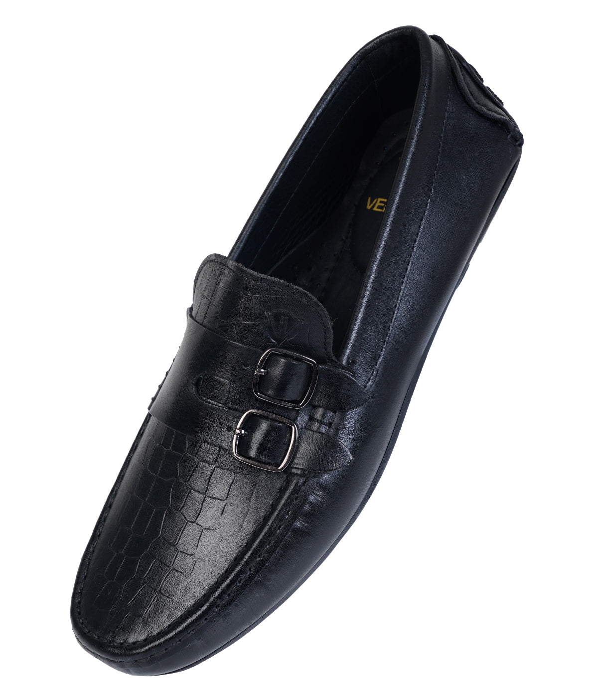 Coal black leather shoes (test)