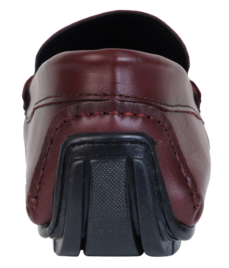 Burgundy Penny Men's Genuine Leather Loafers