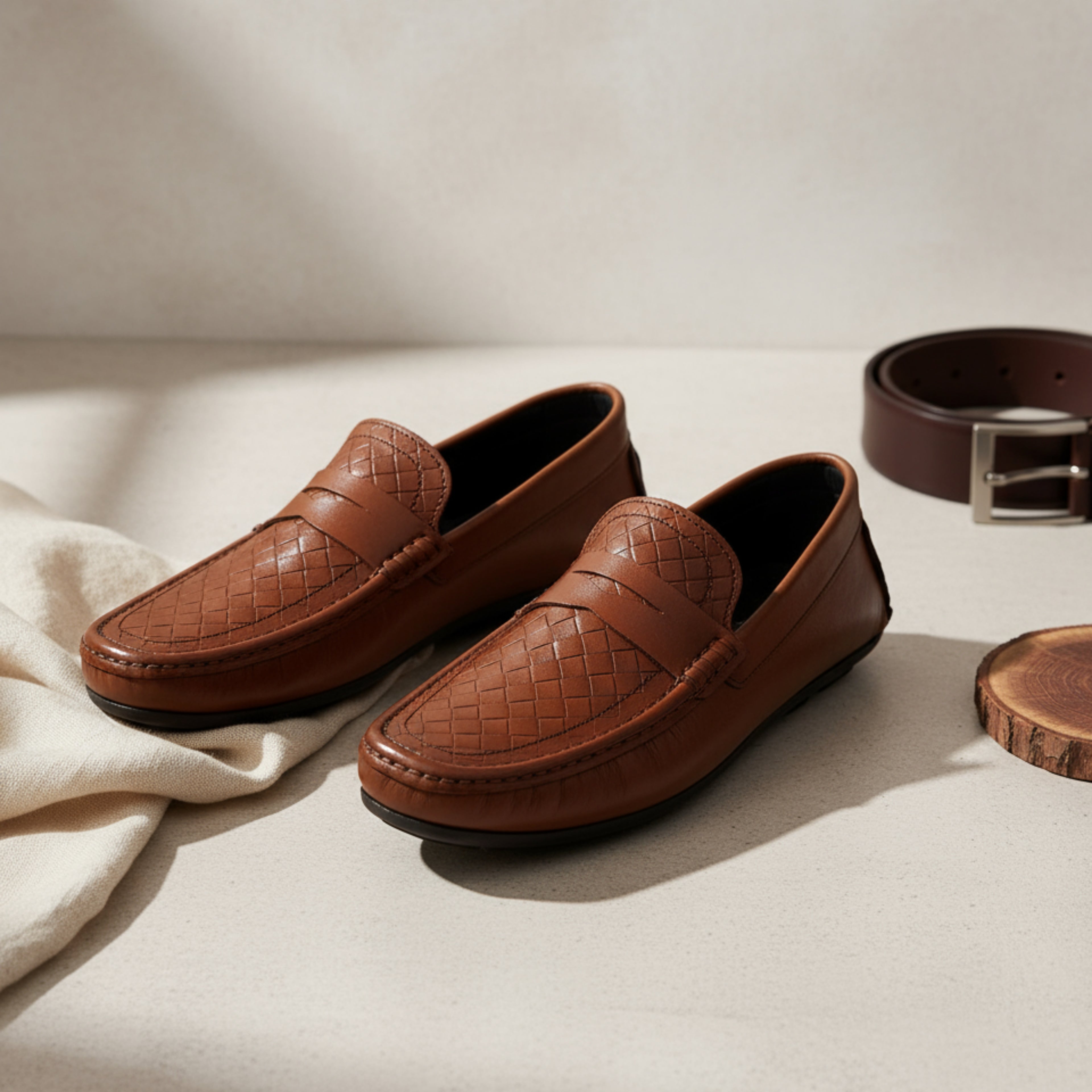 Elegant Woven Textured Loafers