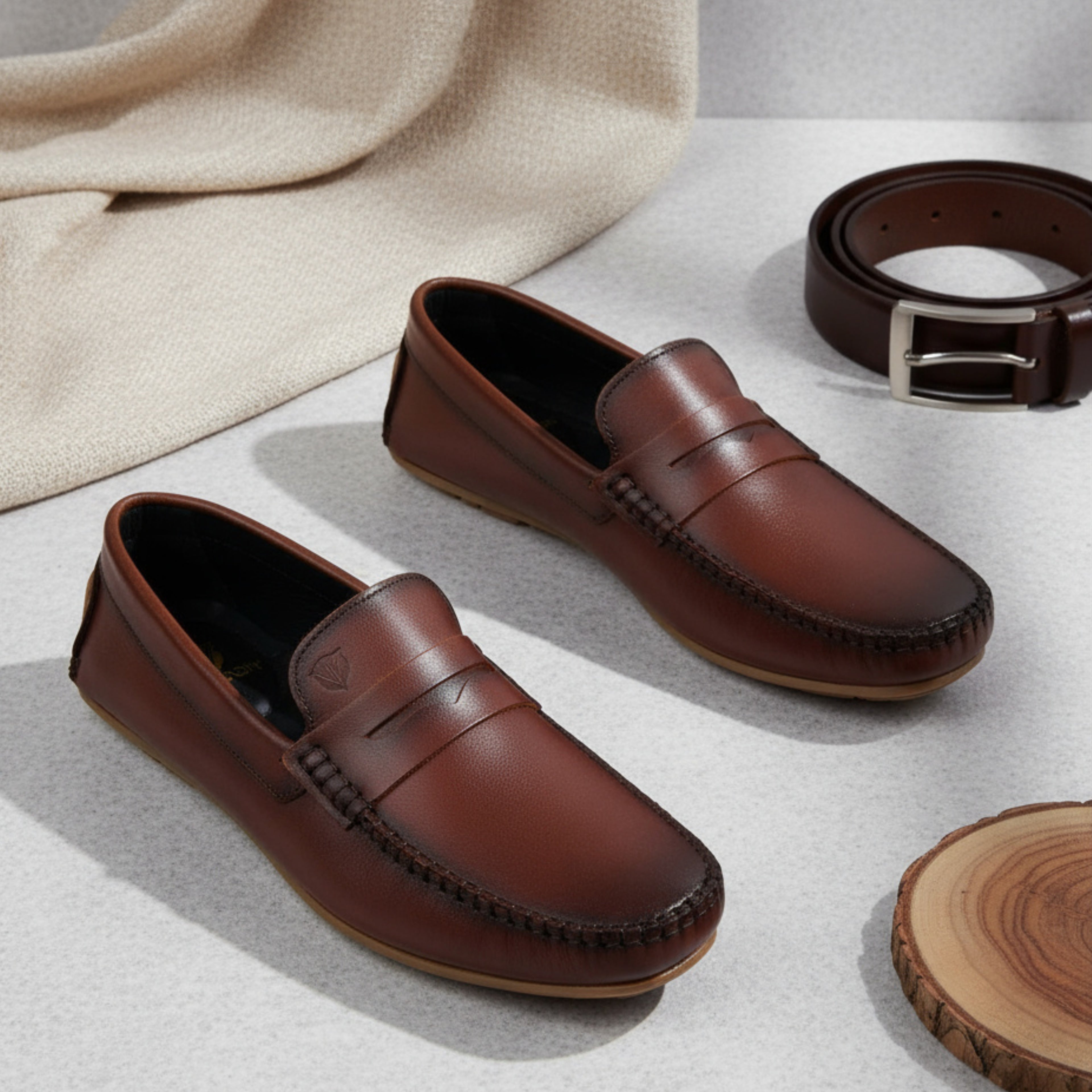 VELVORY Elegant Penny Men's Genuine Leather Loafers