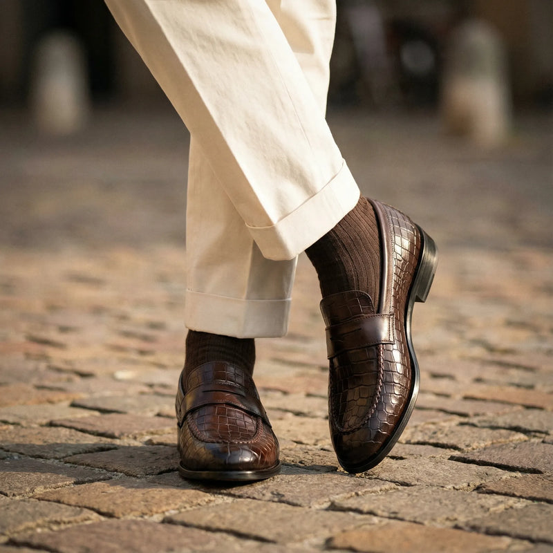 Virtuoso: Croco Slip-on