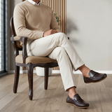 VELVORY Rich Cocoa Brown Penny Men's Genuine Leather Loafers