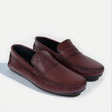 Burgundy Penny Men's Genuine Leather Loafers