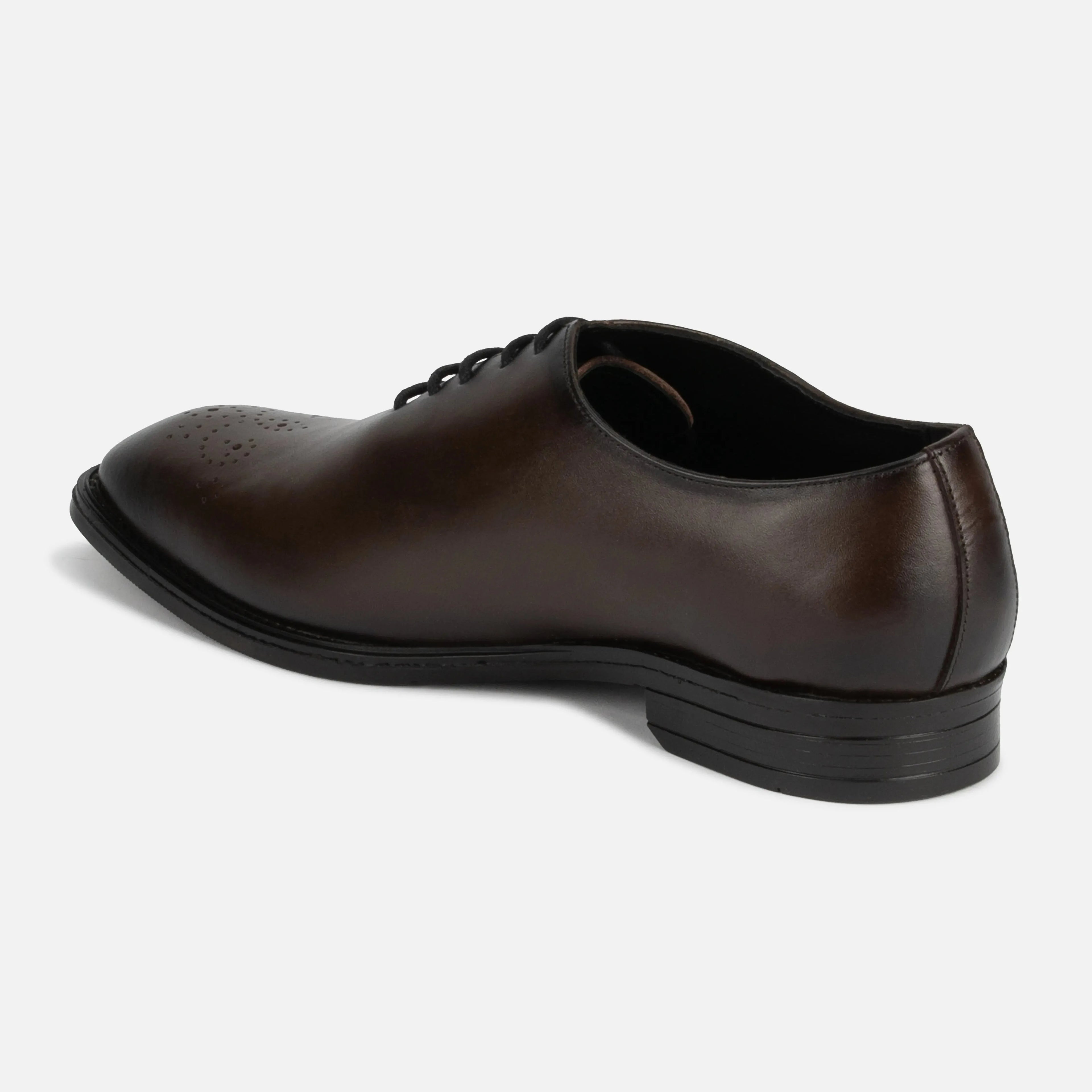 Regent: Whole cut Oxford oxford front view – VELVORY premium men's leather shoes India