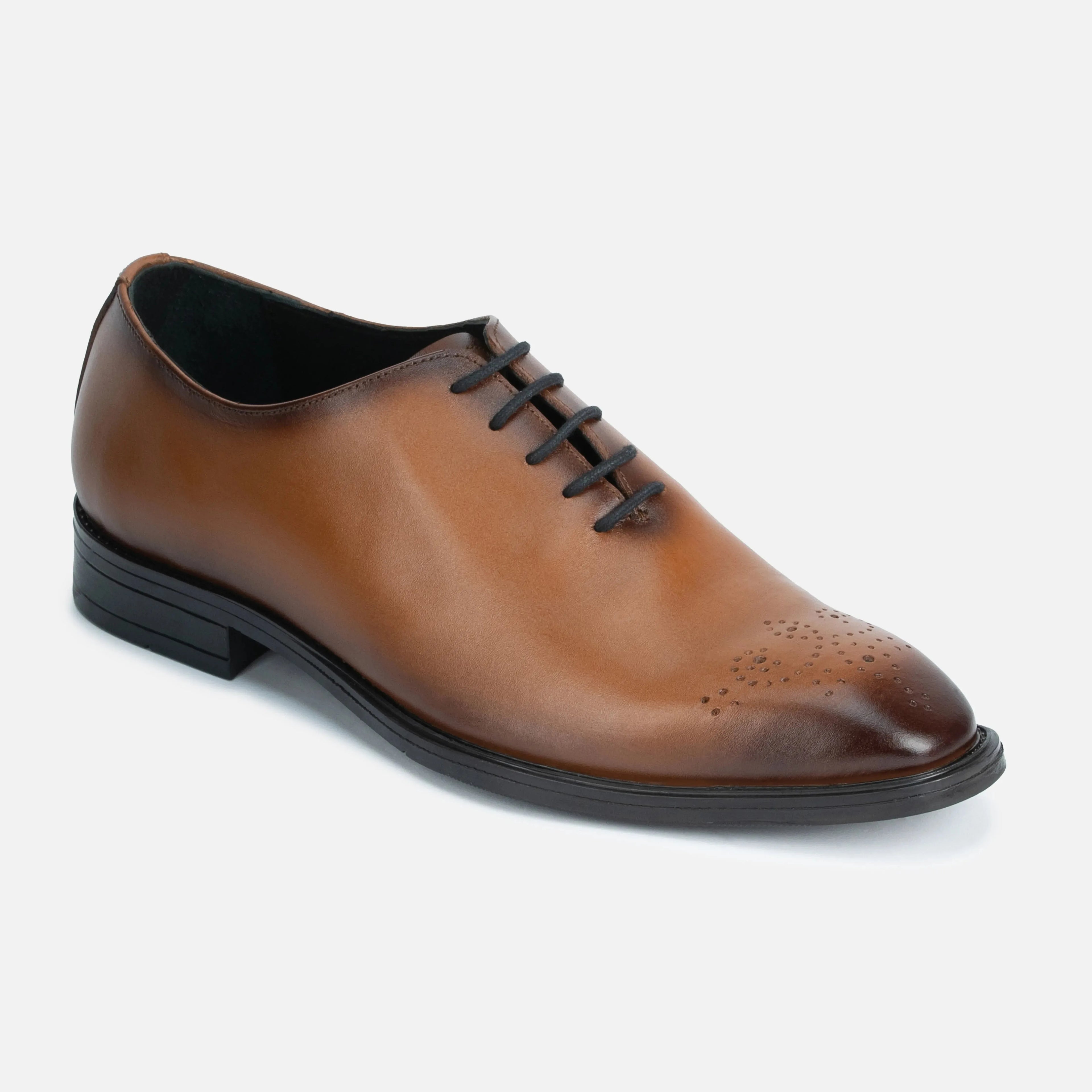 Regent: Whole cut Oxford oxford front view – VELVORY premium men's leather shoes India