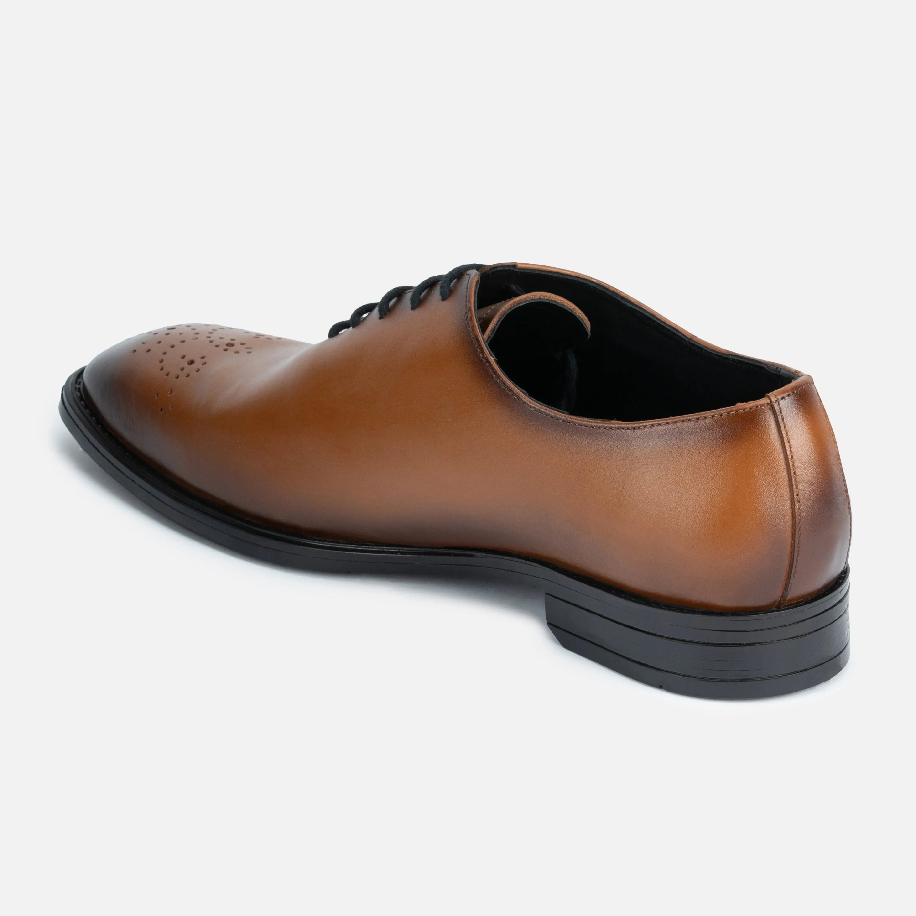 Regent: Whole cut Oxford oxford rear view – VELVORY leather men's oxford boots India