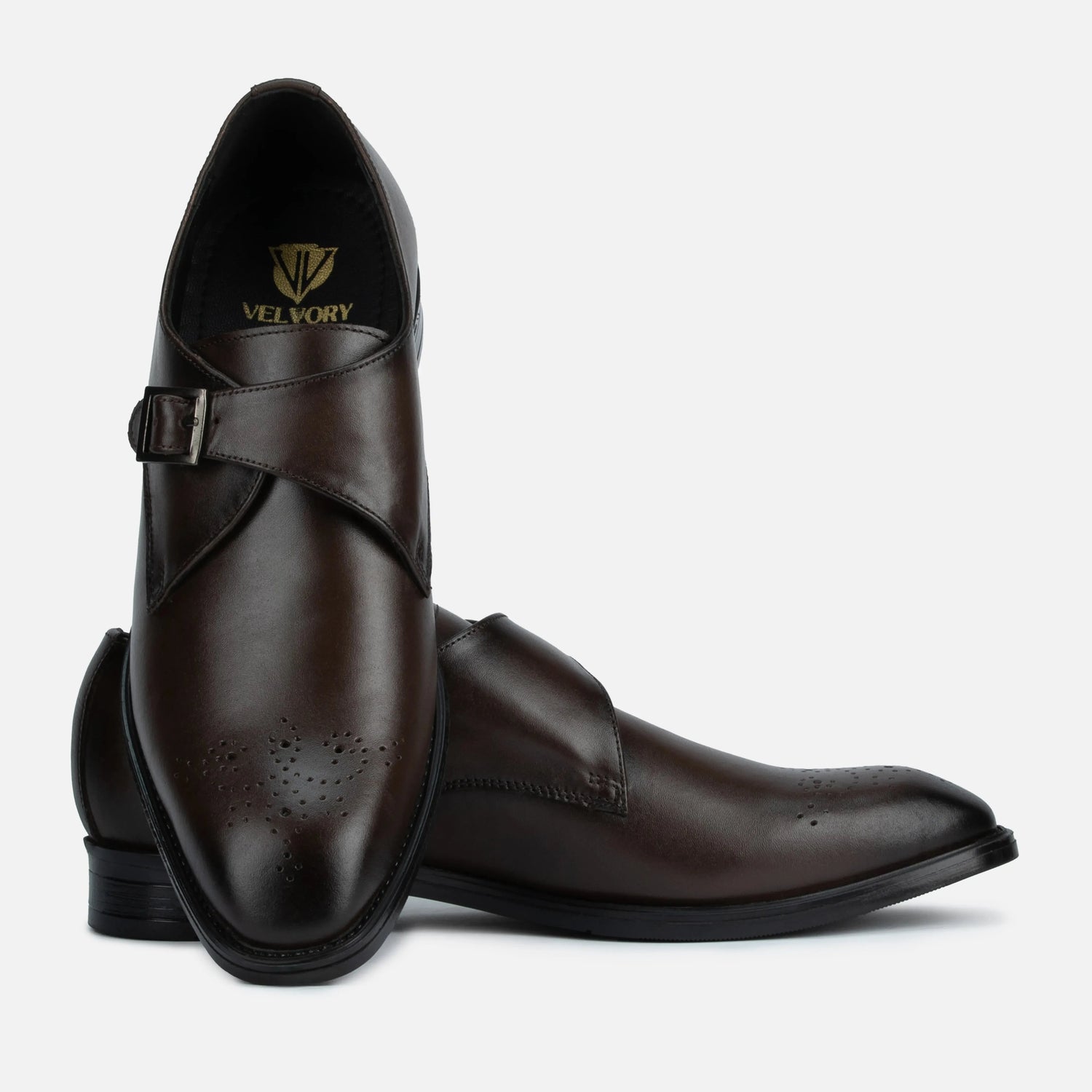 Earl: Single Monk oxford detail view 9 – VELVORY men's footwear India