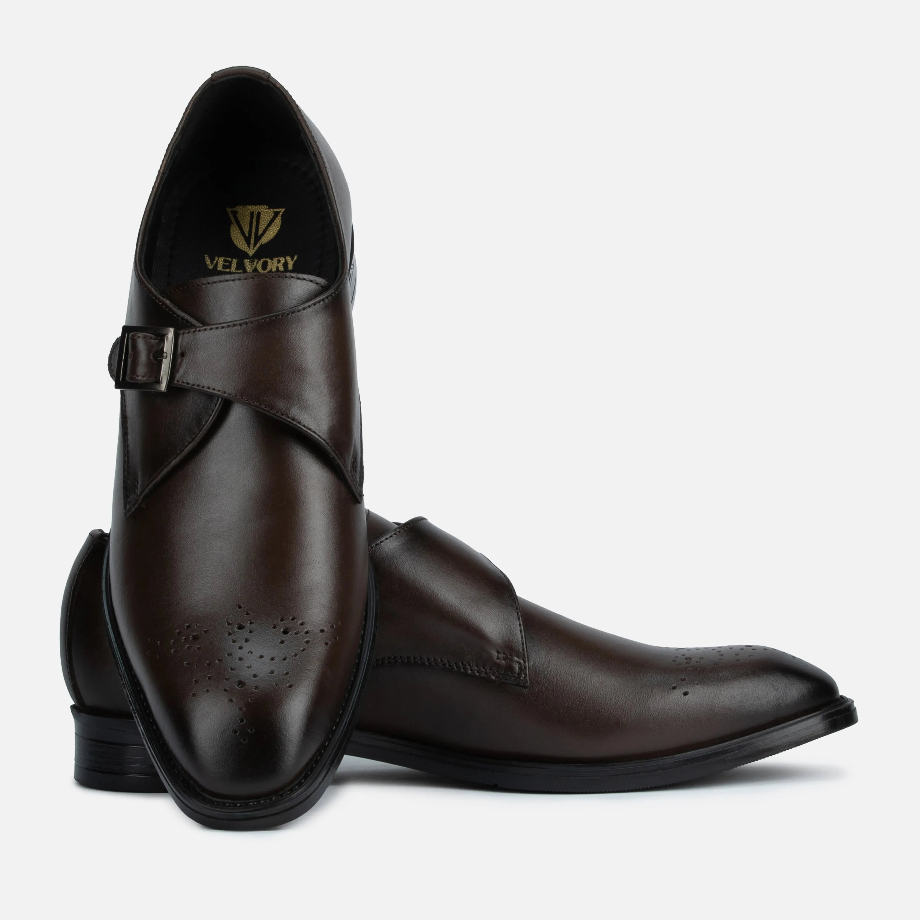 Earl: Single Monk oxford detail view 9 – VELVORY men's footwear India