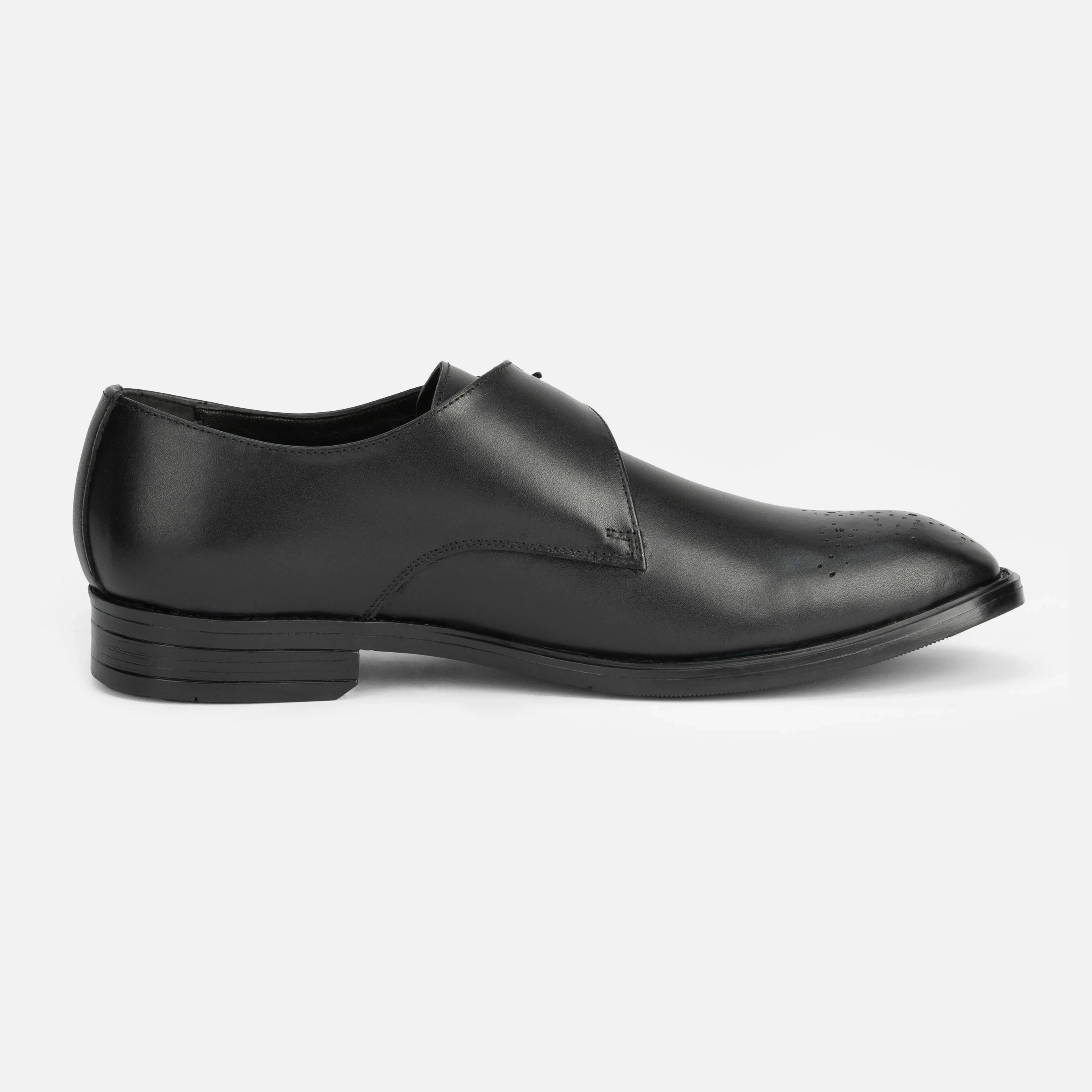 Earl: Single Monk oxford side view – VELVORY premium leather men's footwear