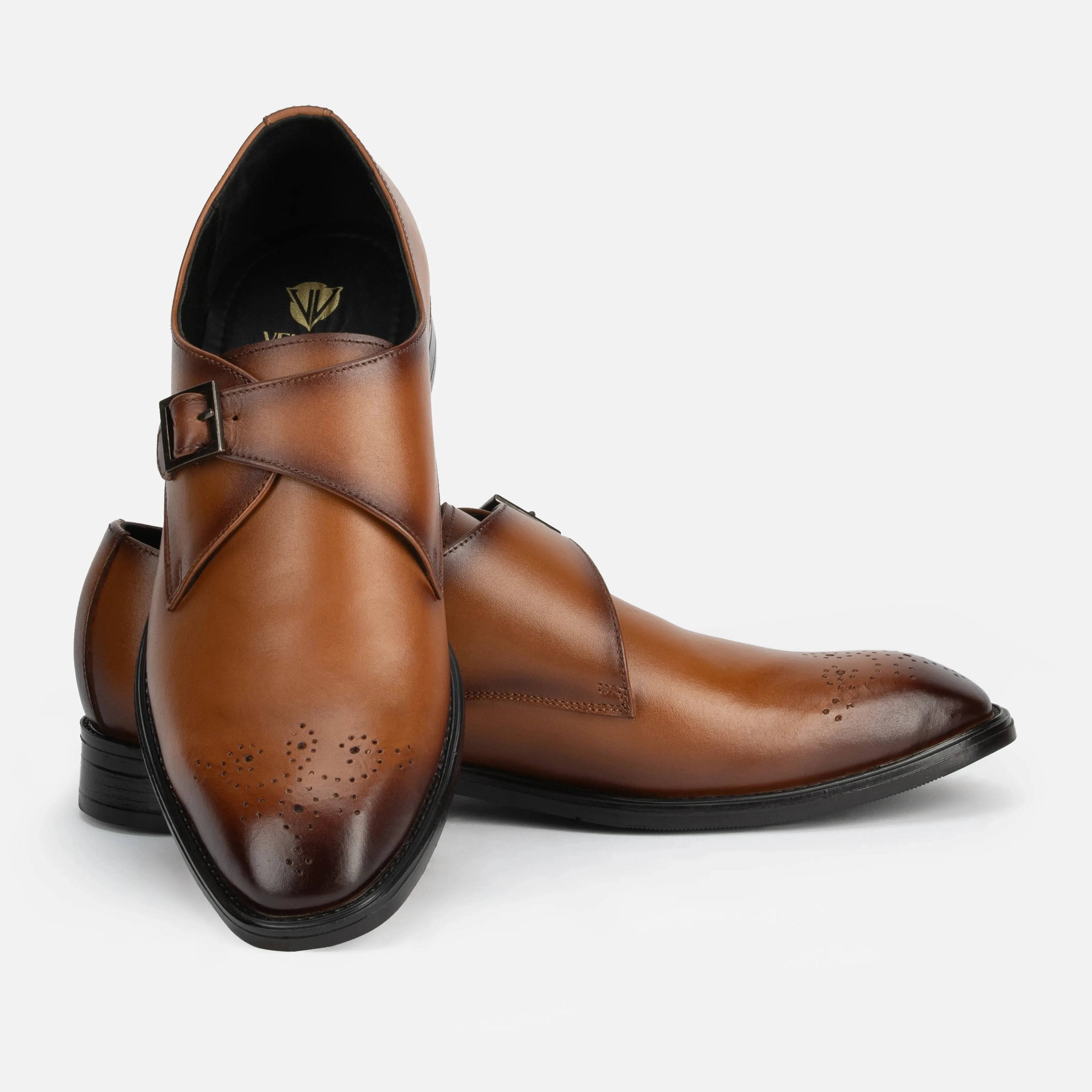 Earl: Single Monk oxford detail view 9 – VELVORY men's footwear India