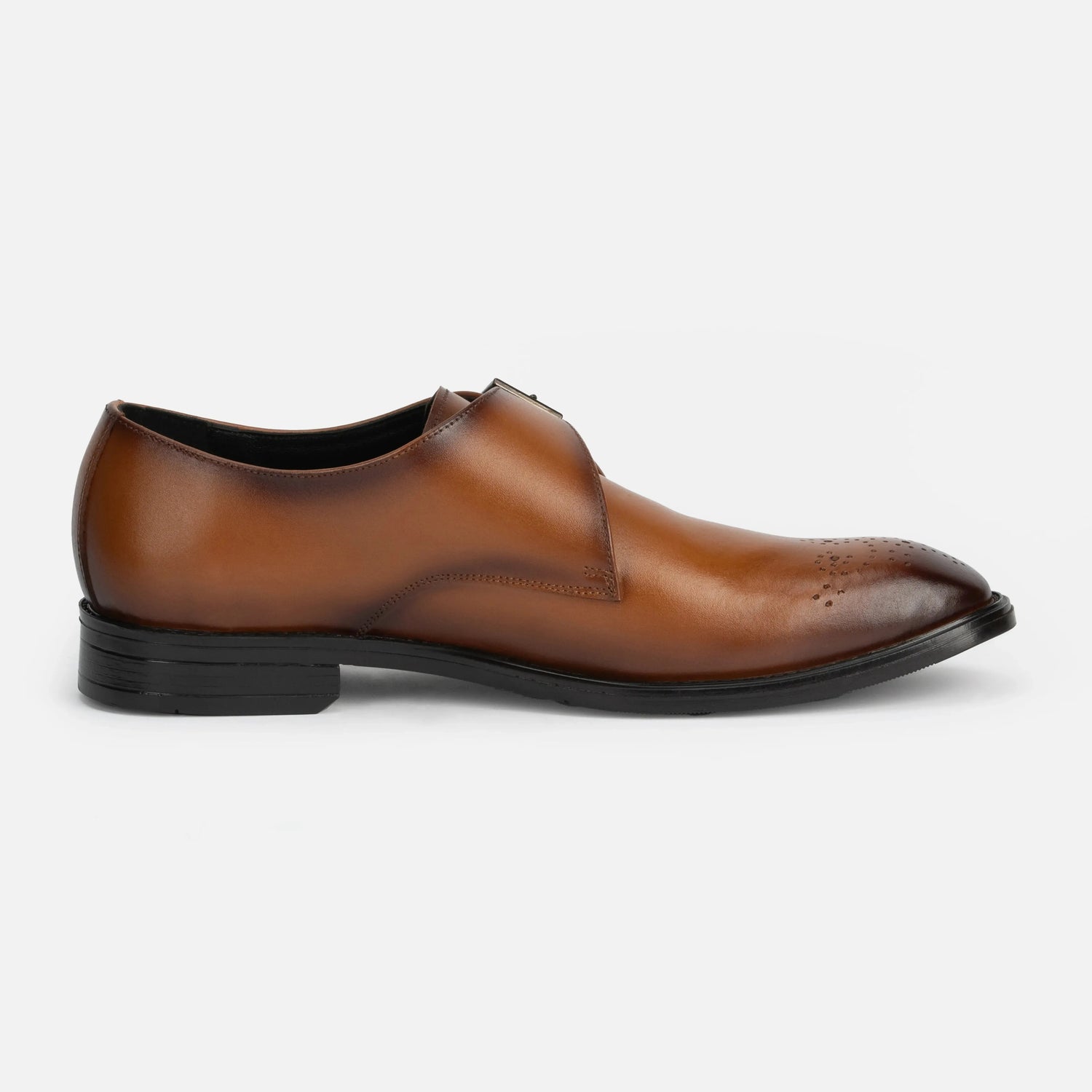 Earl: Single Monk oxford side view – VELVORY premium leather men's footwear
