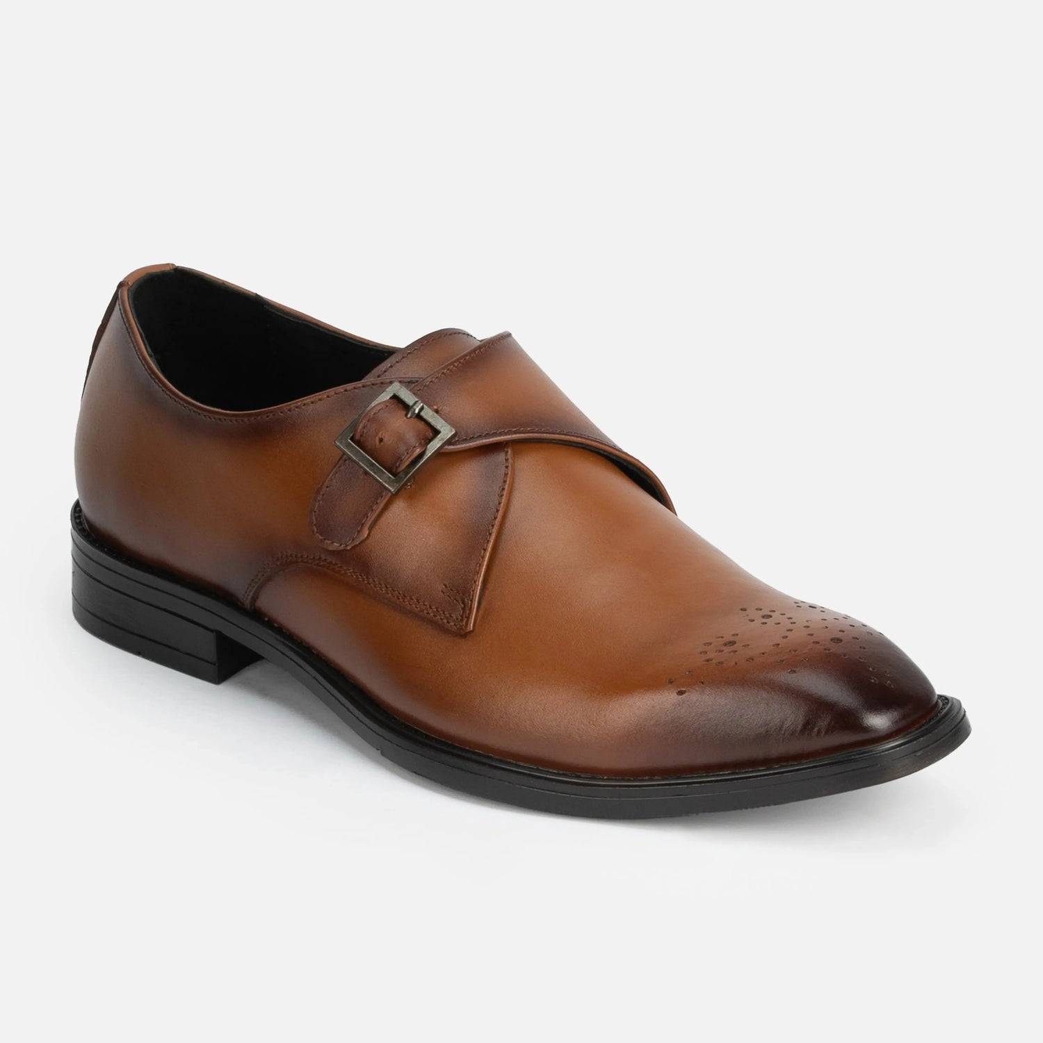 Earl: Single Monk oxford rear view – VELVORY leather men's oxford boots India