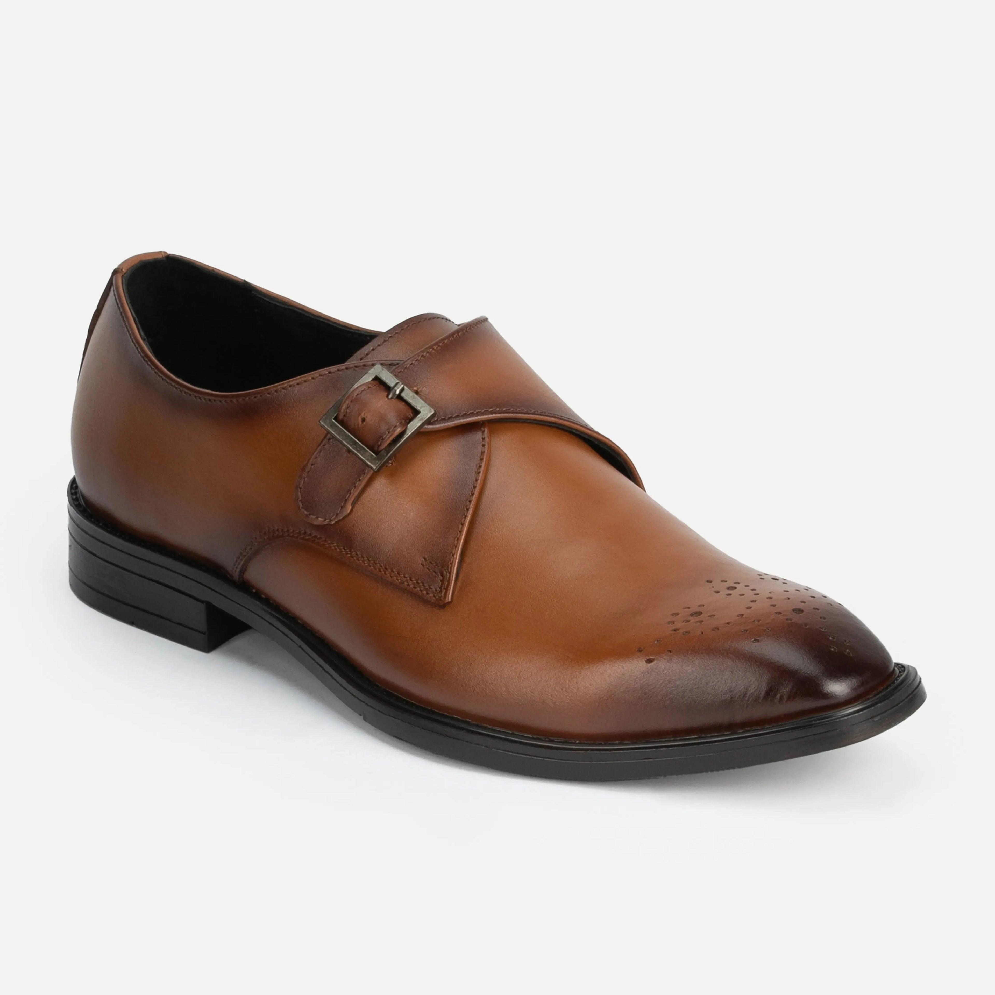 Earl: Single Monk oxford rear view – VELVORY leather men's oxford boots India