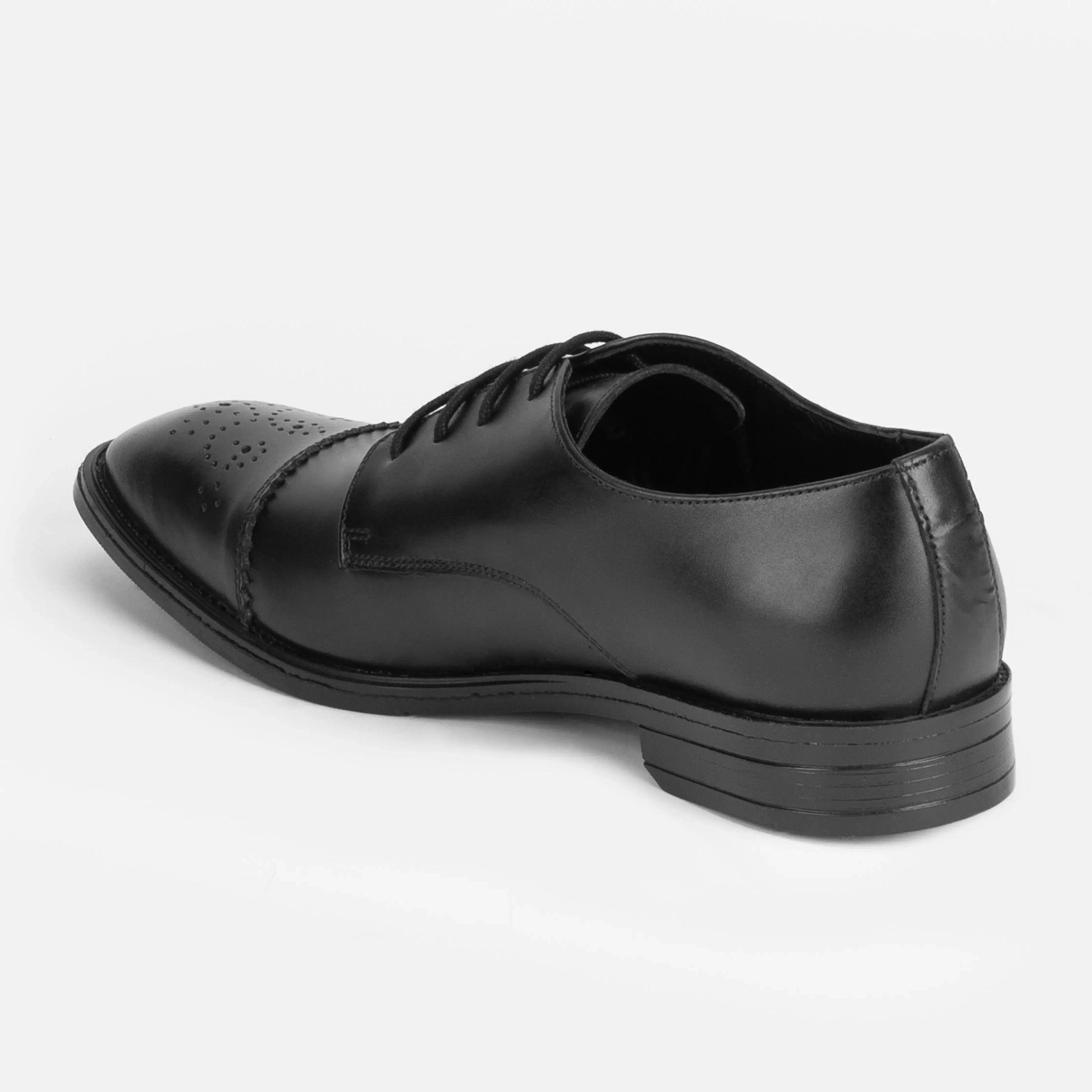 Chamberlain: Cap Toe Derby oxford rear view – VELVORY leather men's oxford boots India
