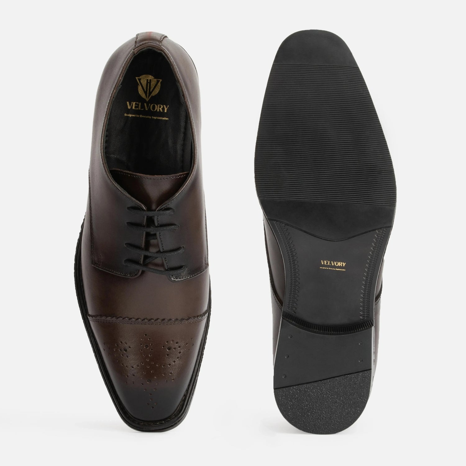 Chamberlain: Cap Toe Derby oxford detail view 8 – VELVORY men's footwear India