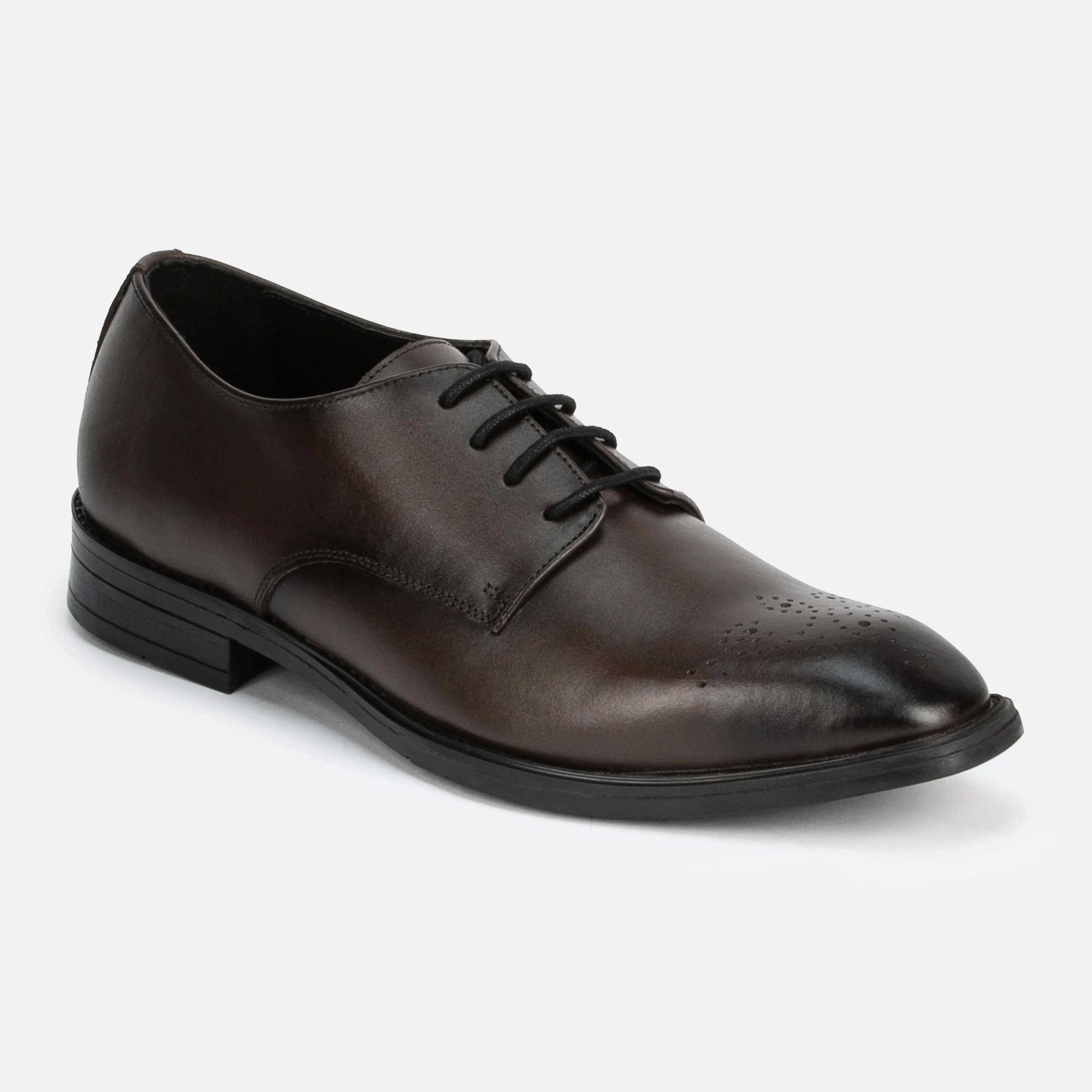 Baron: Derby oxford stitching detail – VELVORY handcrafted men's leather shoes