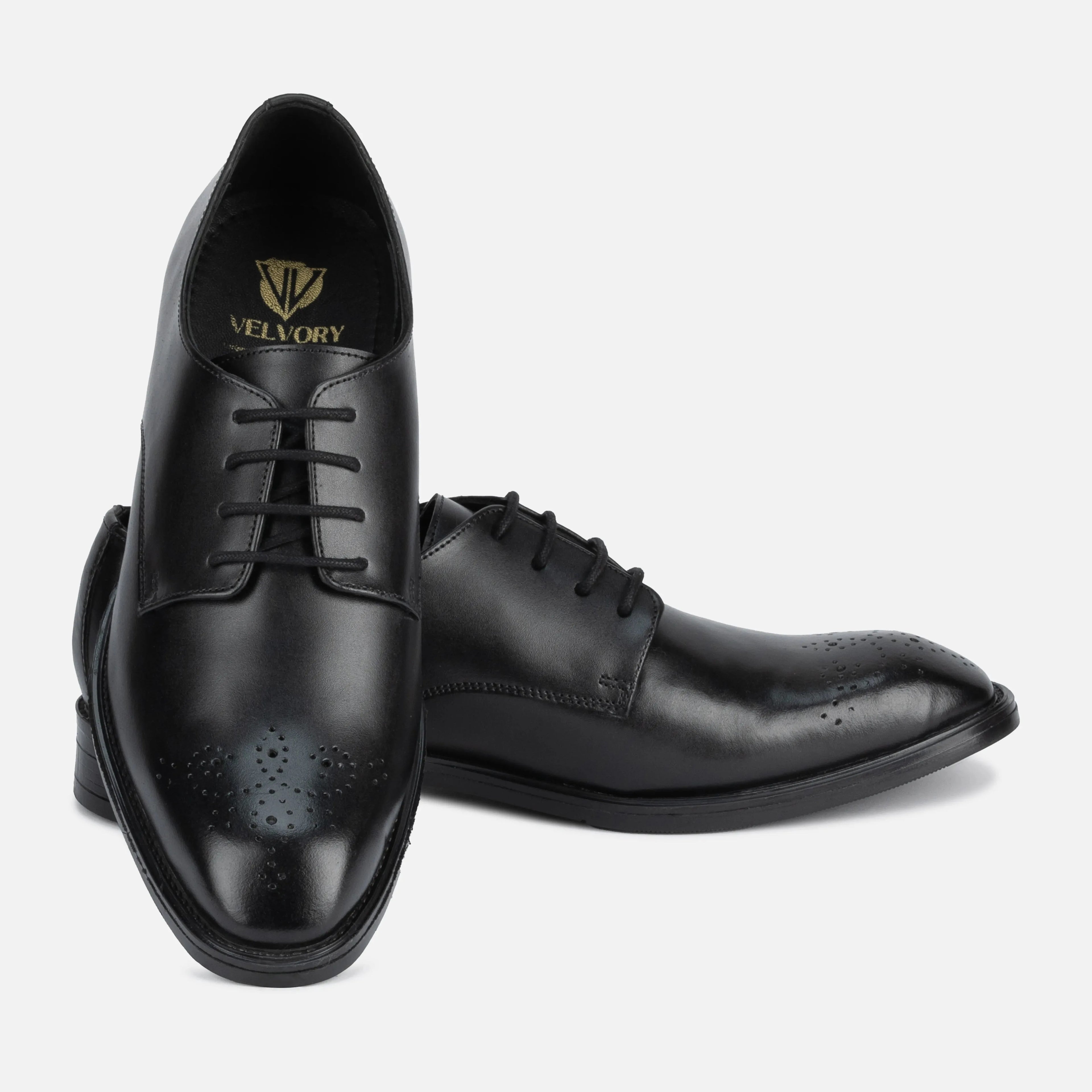 Baron: Derby oxford stitching detail – VELVORY handcrafted men's leather shoes