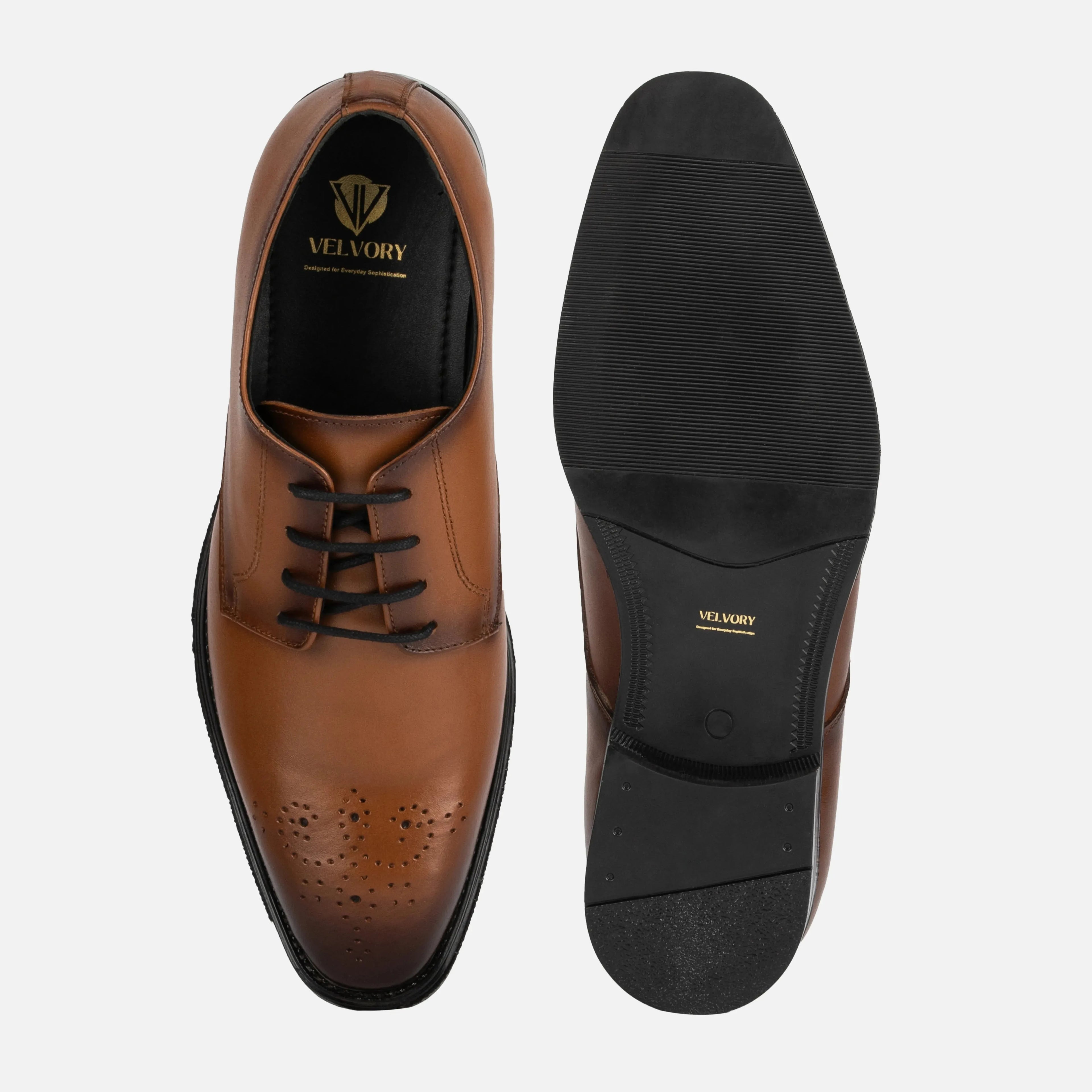 Baron: Derby oxford rubber sole – VELVORY durable men's footwear India