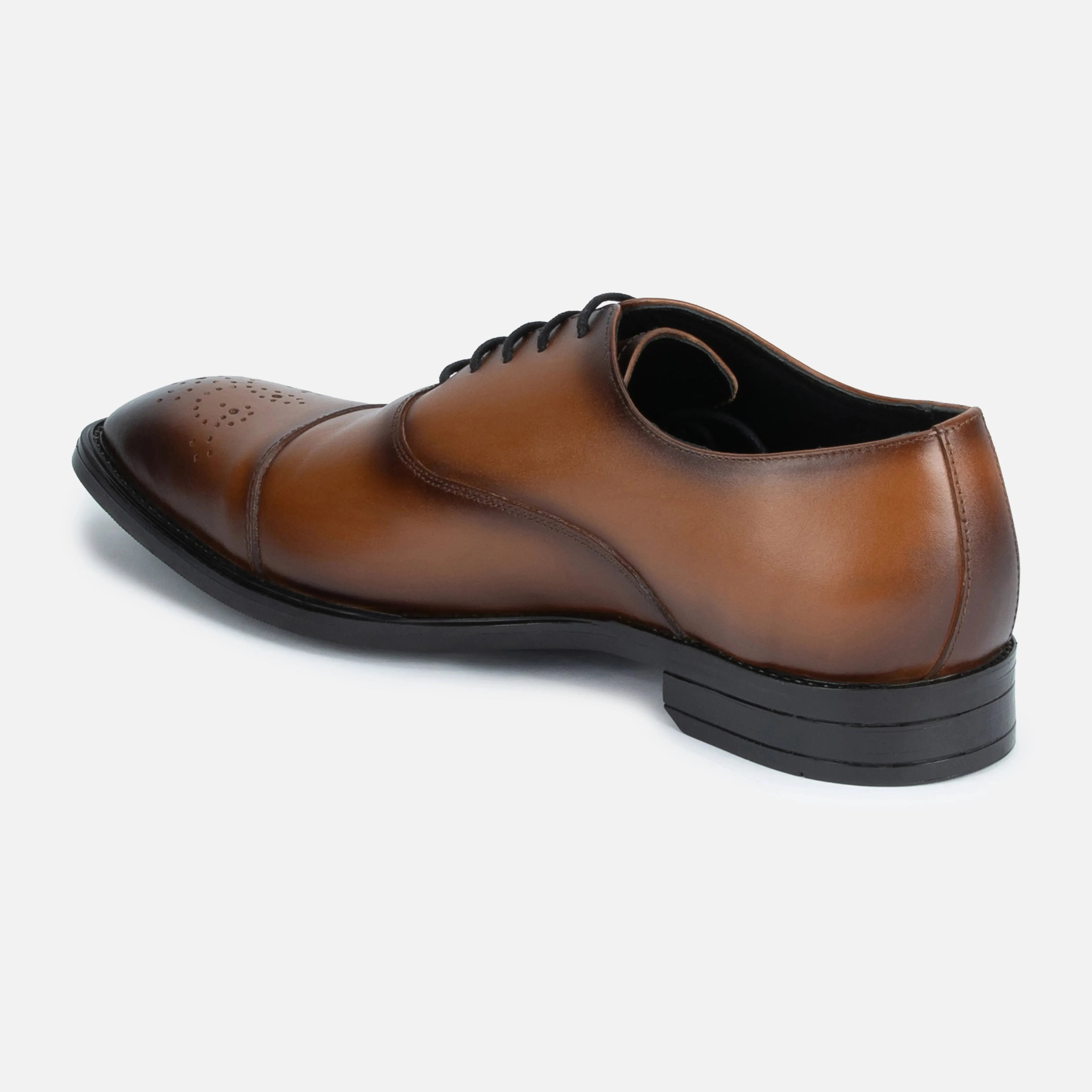 Sovereign: Cap-Toe Oxford oxford rear view – VELVORY leather men's oxford boots India