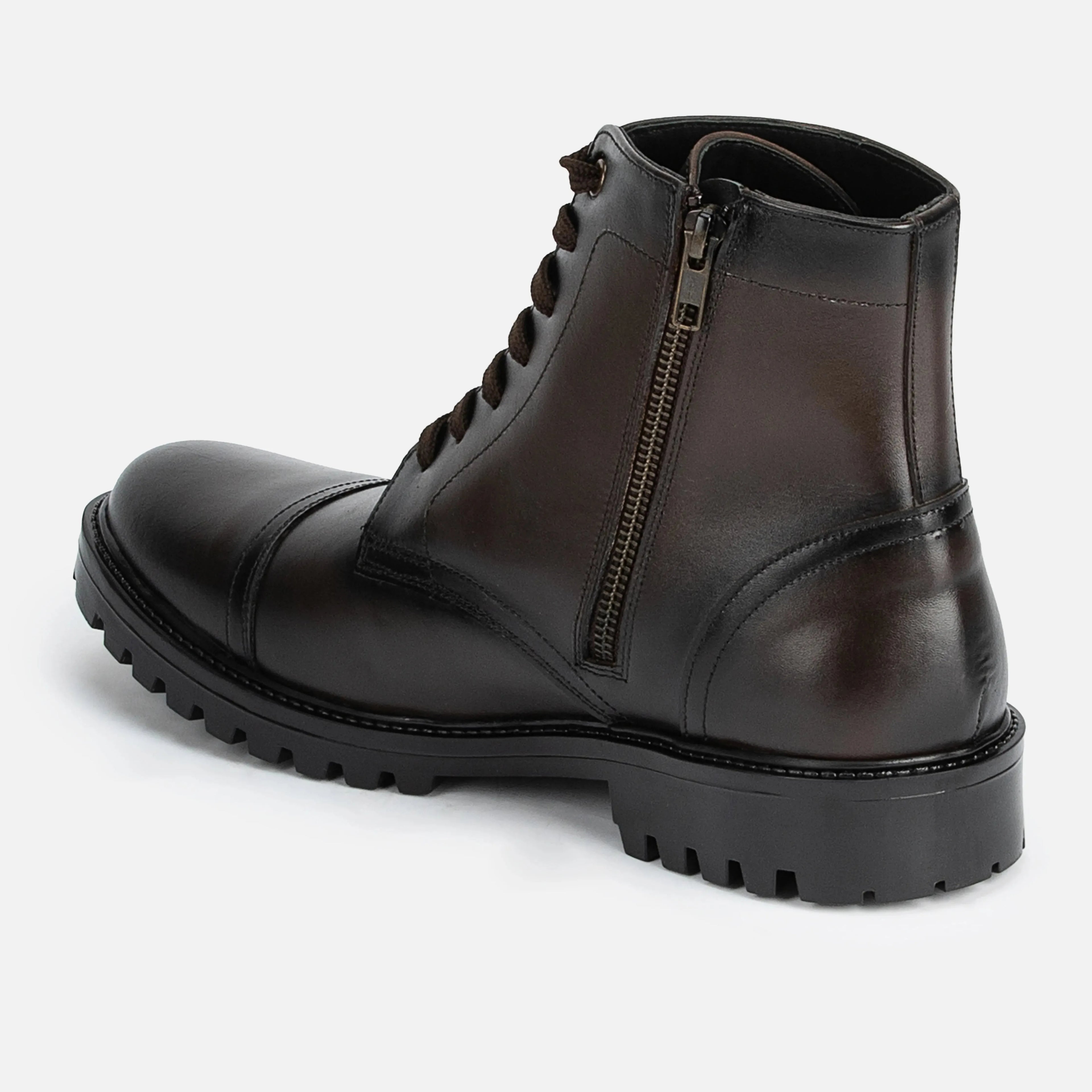 Magellan: High Ankle Boot boot stitching detail – VELVORY handcrafted men's leather shoes