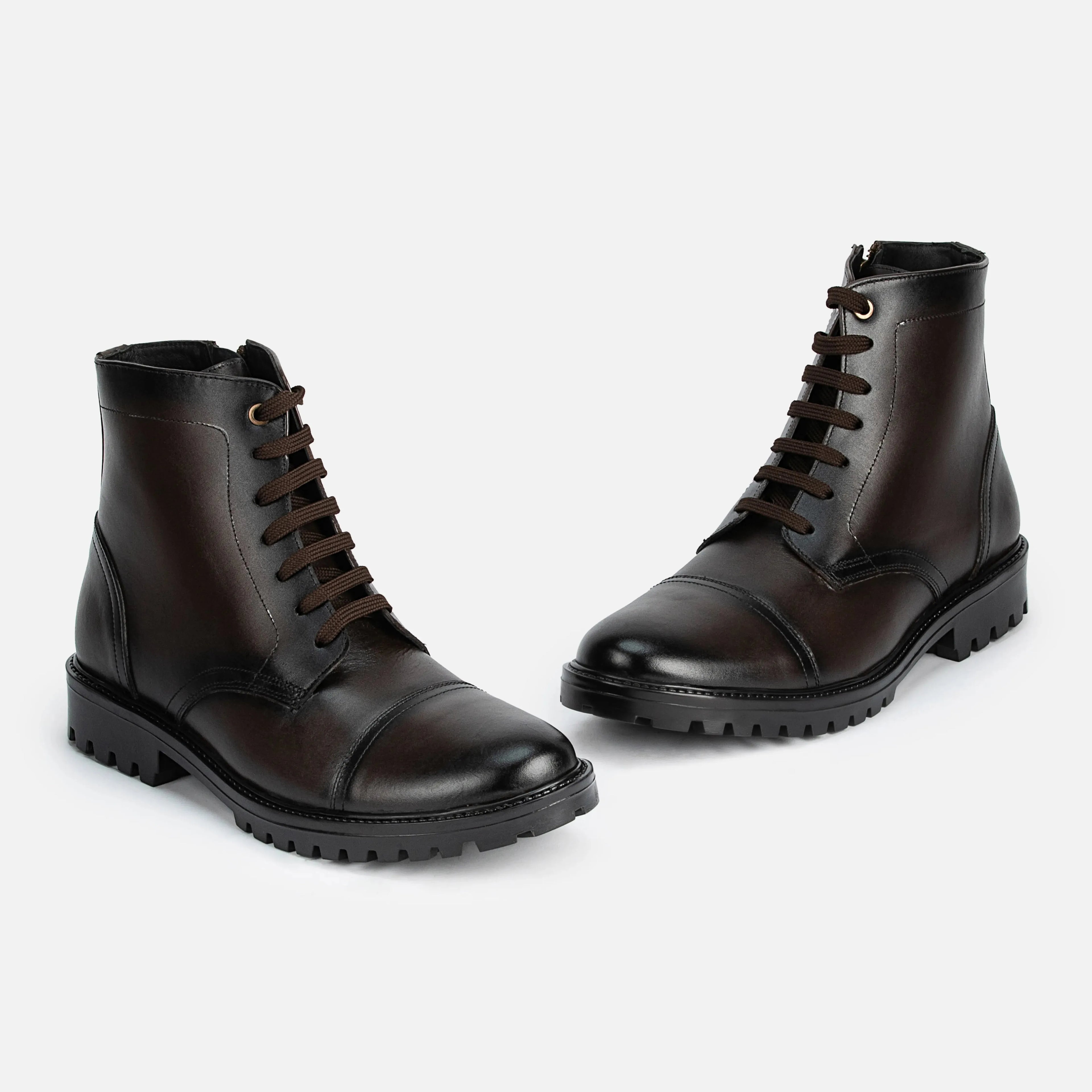 Magellan: High Ankle Boot boot front view – VELVORY premium men's leather shoes India