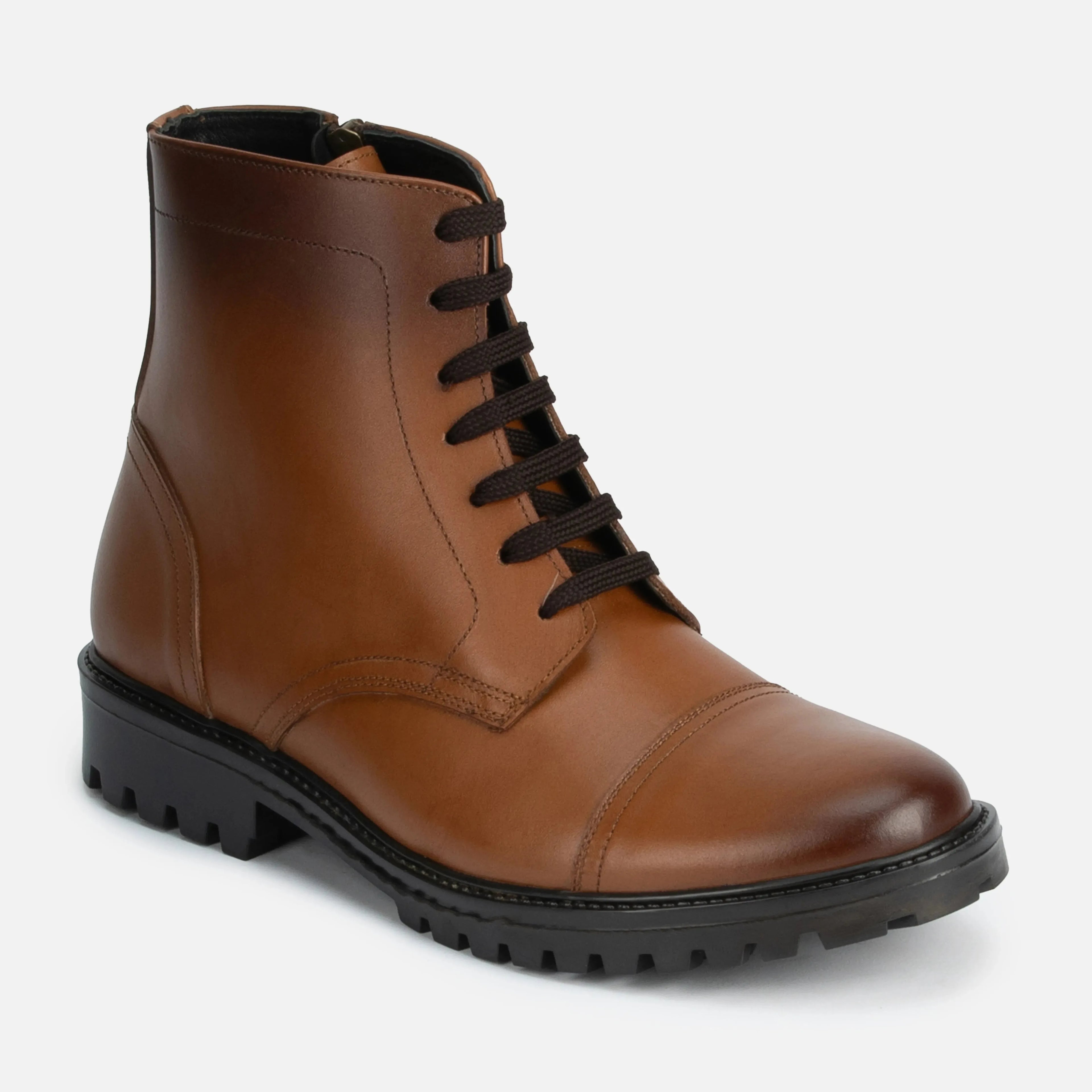 Magellan: High Ankle Boot boot front view – VELVORY premium men's leather shoes India