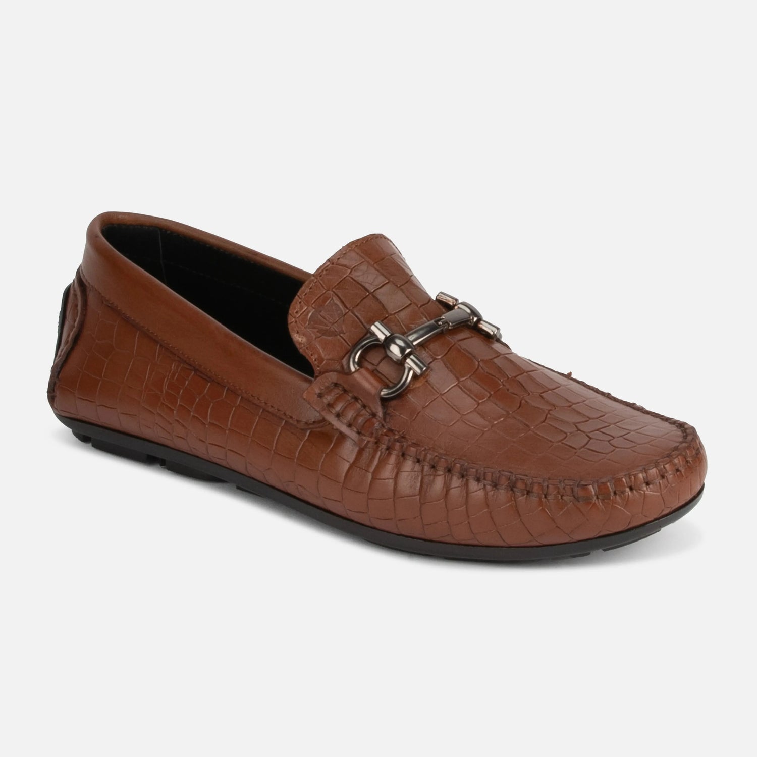 Amalfi: Croco Loafer loafer rear view – VELVORY leather men's loafer boots India
