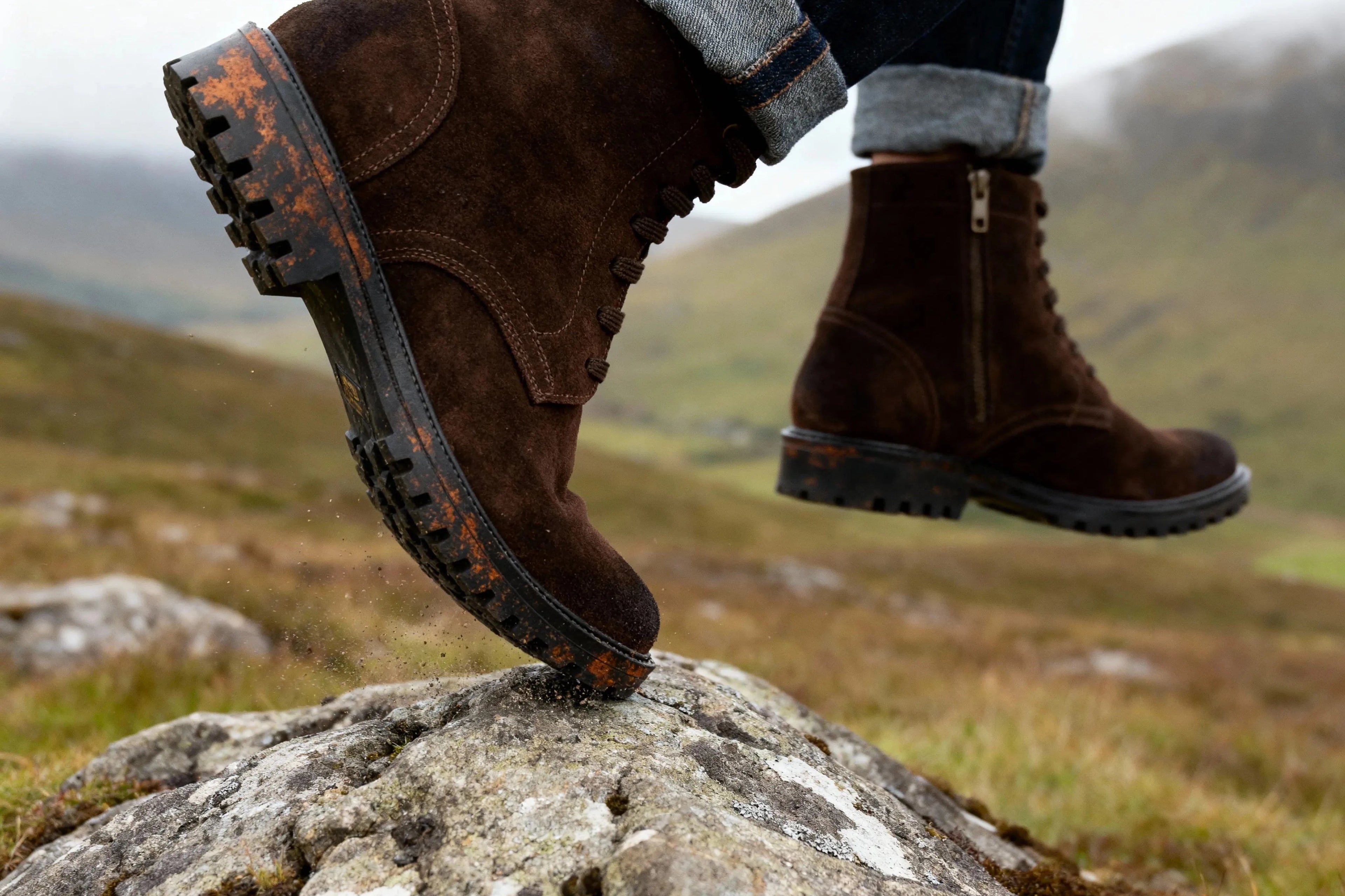 Shackleton: Zip Boot boot stitching detail – VELVORY handcrafted men's leather shoes
