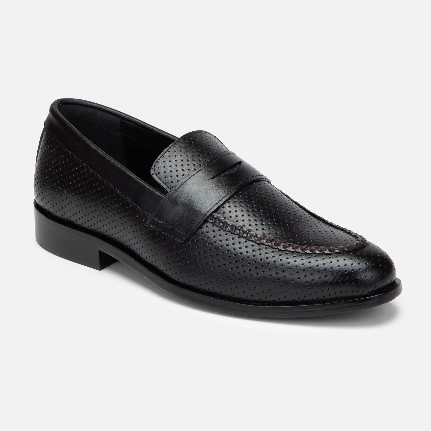 Vivaldi: Dotted Slip-On slip-on front view – VELVORY premium men's leather shoes India