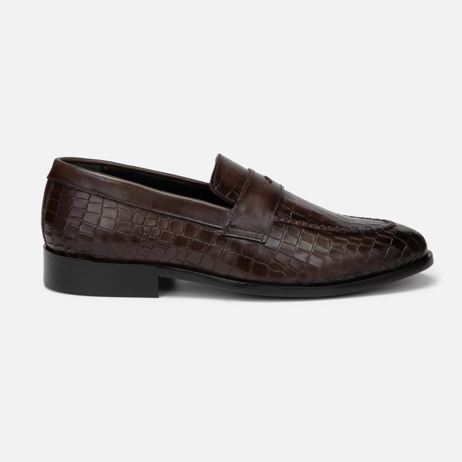 Virtuoso: Croco Slip-on slip-on side view – VELVORY premium leather men's footwear