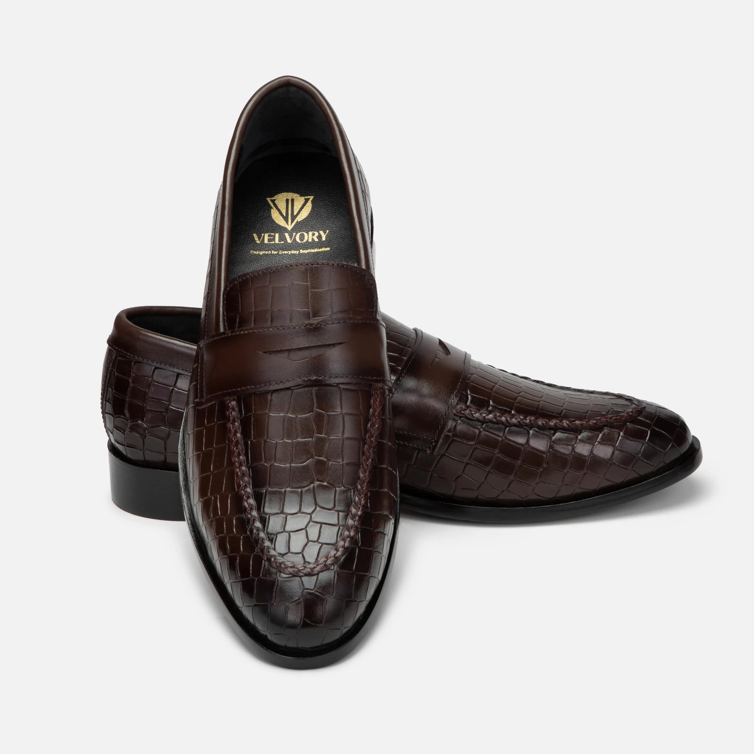 Virtuoso: Croco Slip-on slip-on detail view 9 – VELVORY men's footwear India