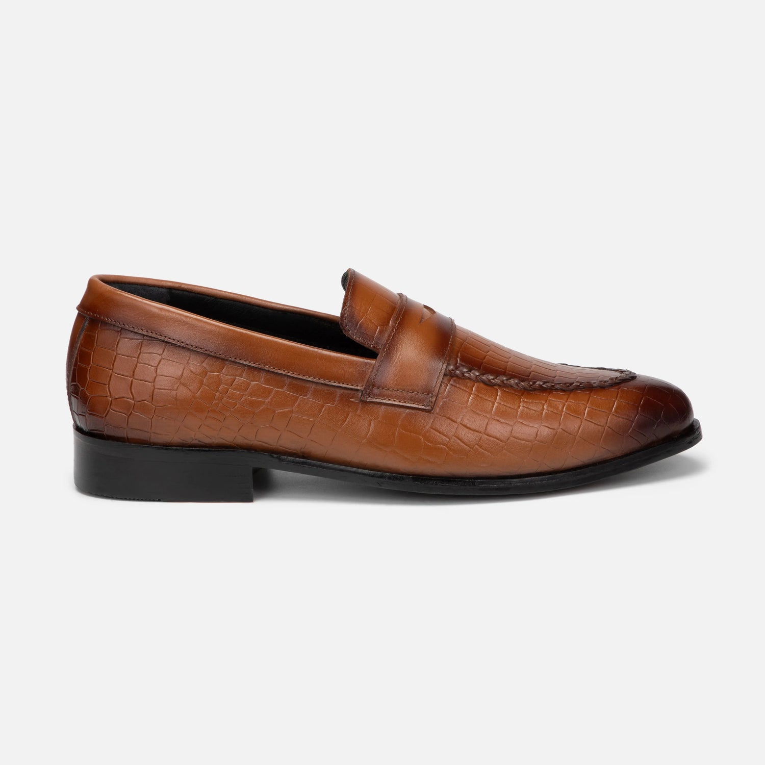 Virtuoso: Croco Slip-on slip-on side view – VELVORY premium leather men's footwear