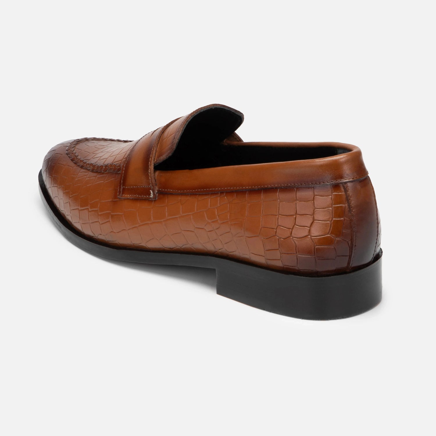 Virtuoso: Croco Slip-on slip-on front view – VELVORY premium men's leather shoes India