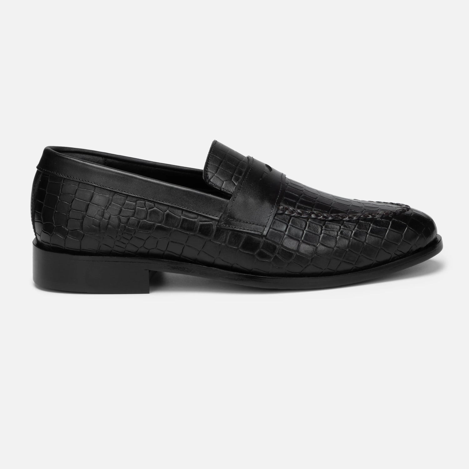 Virtuoso: Croco Slip-on slip-on side view – VELVORY premium leather men's footwear