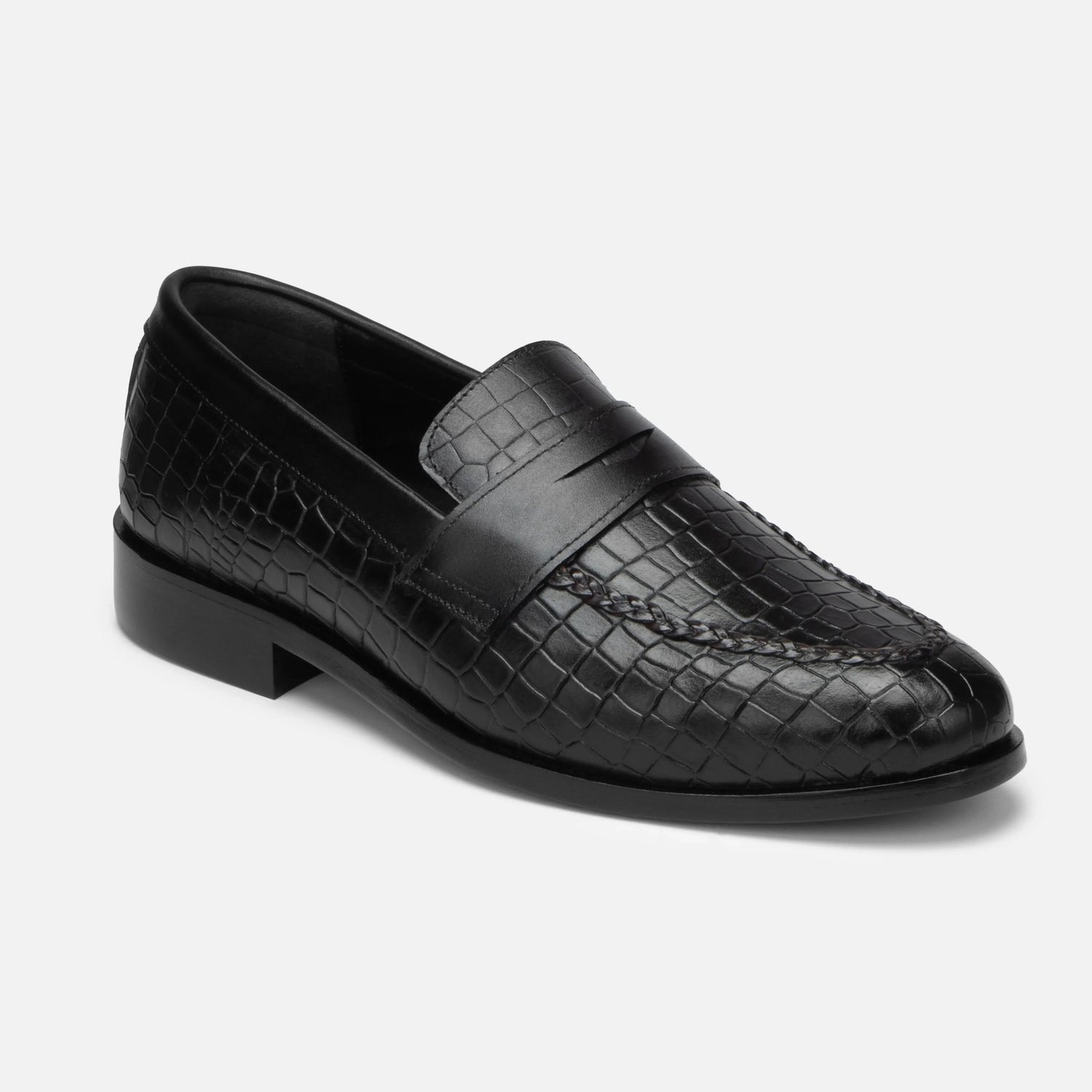Virtuoso: Croco Slip-on slip-on front view – VELVORY premium men's leather shoes India
