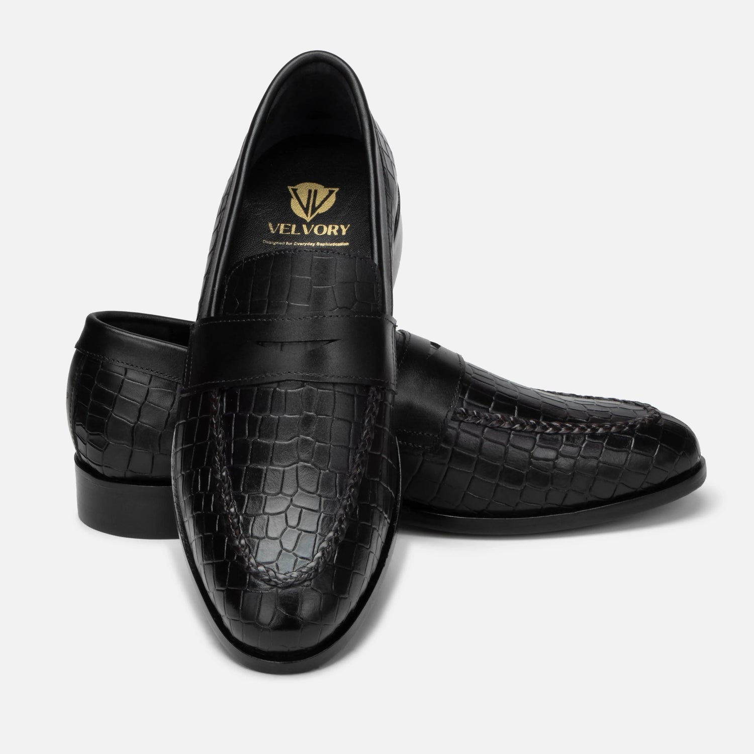 Virtuoso: Croco Slip-on slip-on detail view 9 – VELVORY men's footwear India