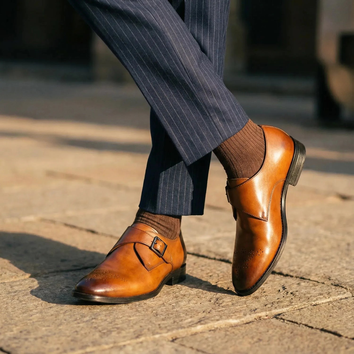 Earl: Single Monk oxford rubber sole – VELVORY durable men's footwear India