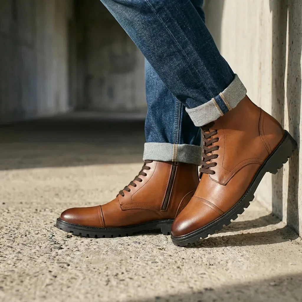 Magellan: High Ankle Boot boot rubber sole – VELVORY durable men's footwear India
