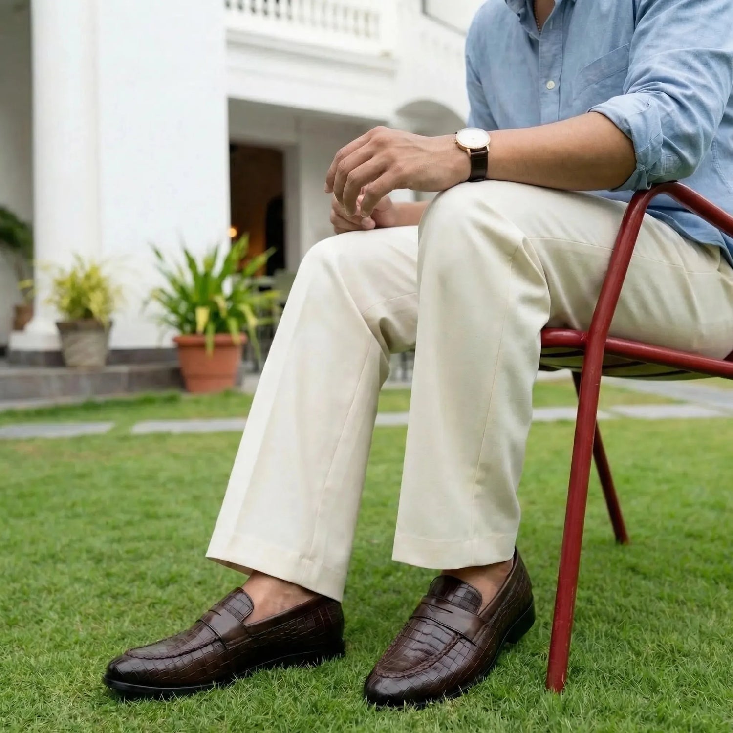 Virtuoso: Croco Slip-on slip-on rubber sole – VELVORY durable men's footwear India