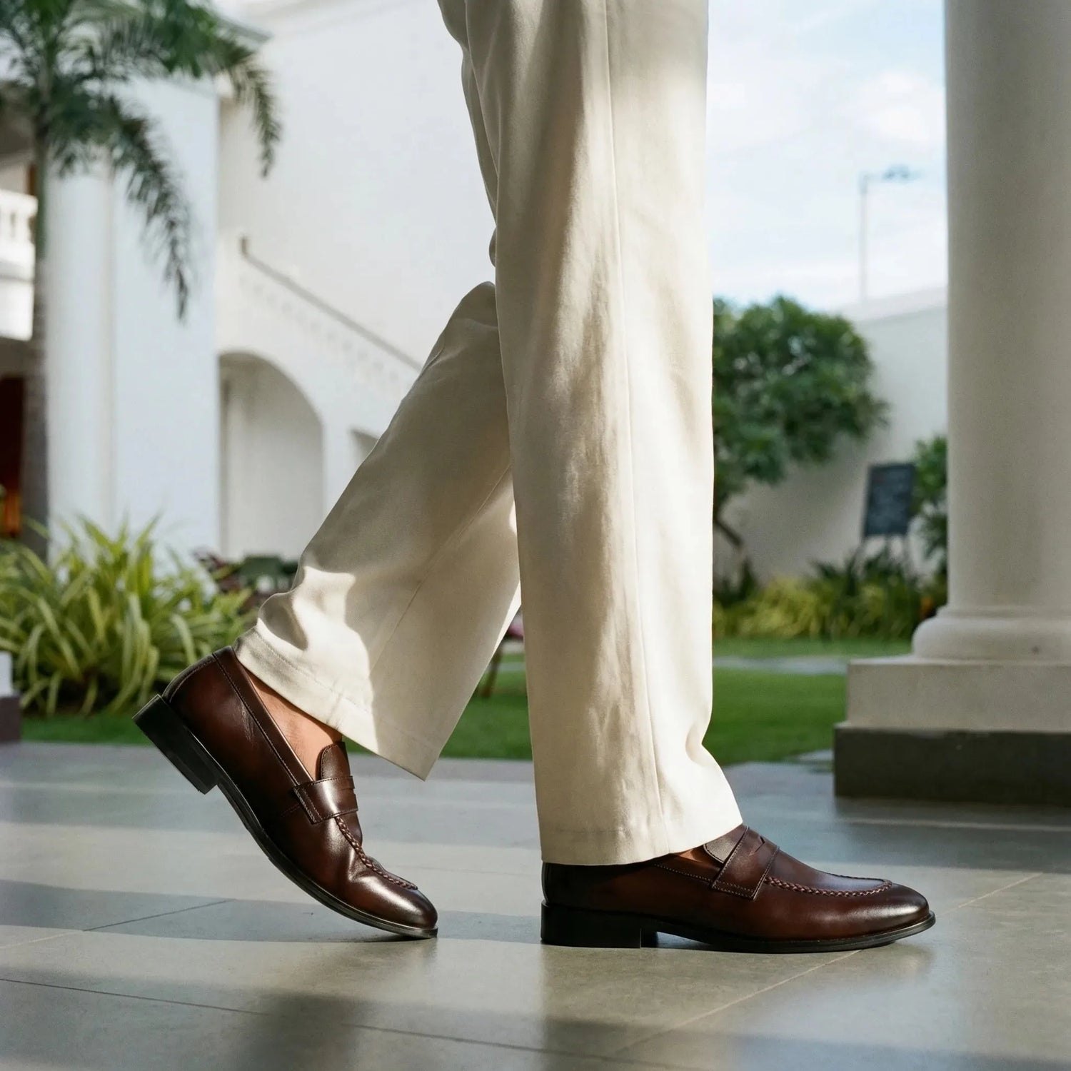 Man wearing Fresco: Slip-on slip-on by VELVORY – leather men's shoes India