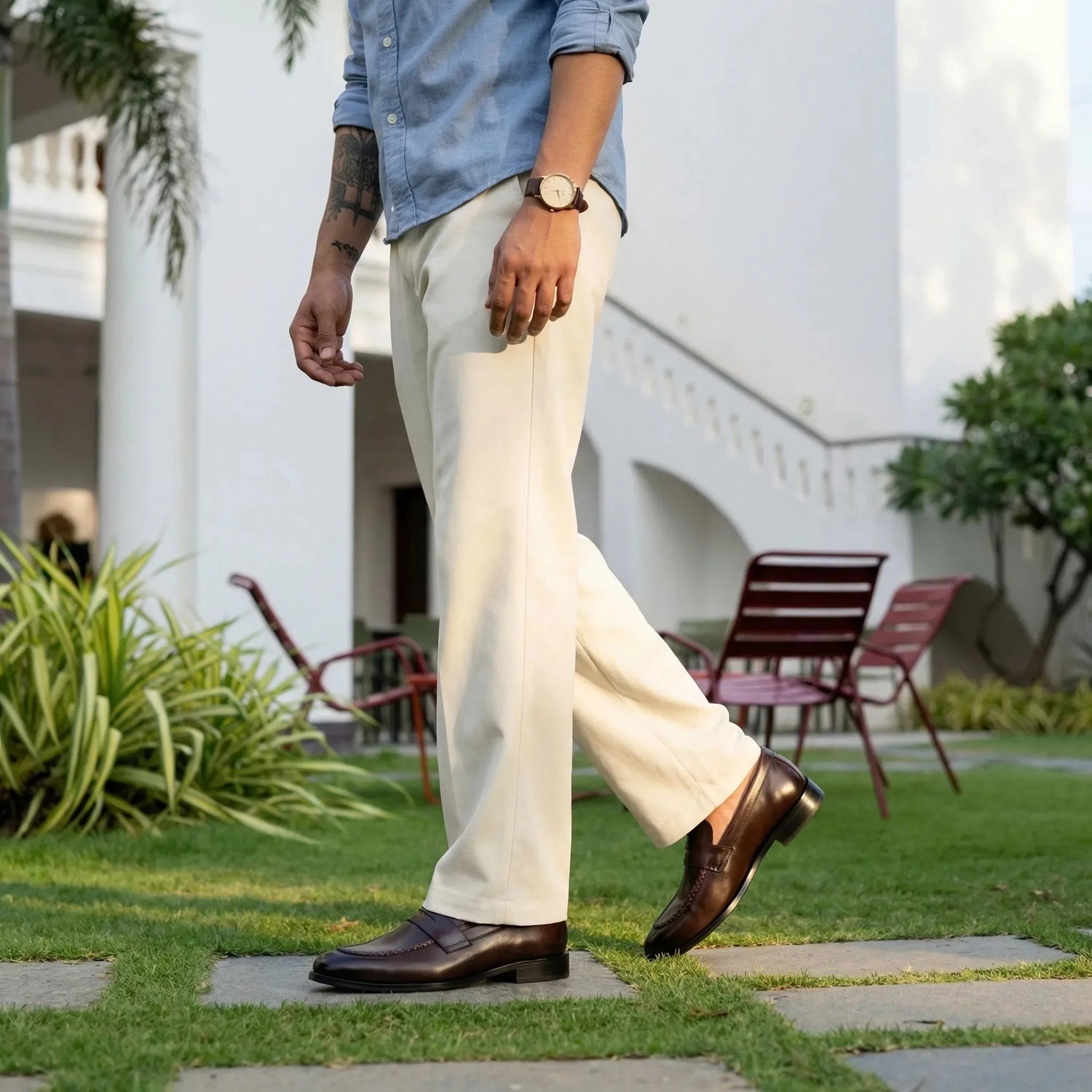 Fresco: Slip-on slip-on stitching detail – VELVORY handcrafted men's leather shoes
