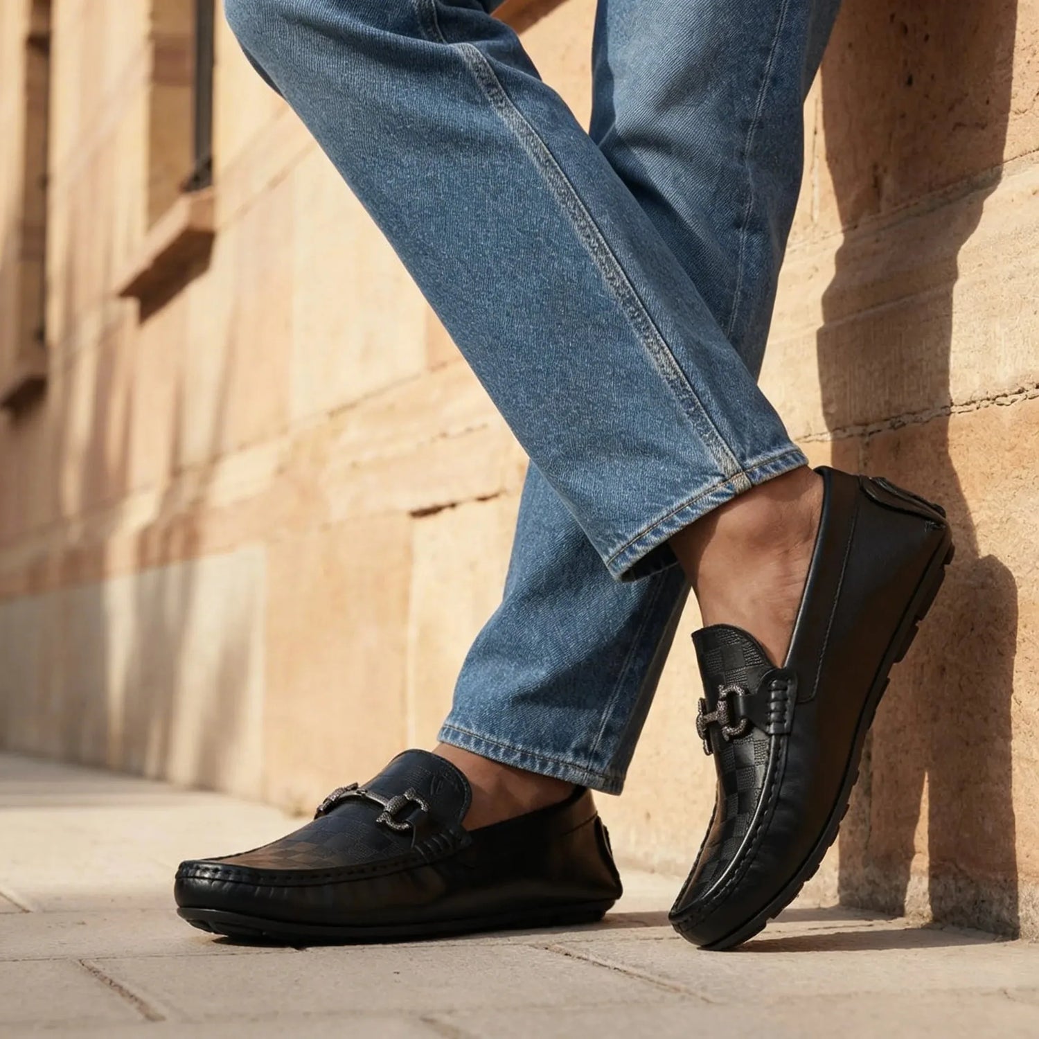 Capri: Checkered Loafer loafer rubber sole – VELVORY durable men's footwear India