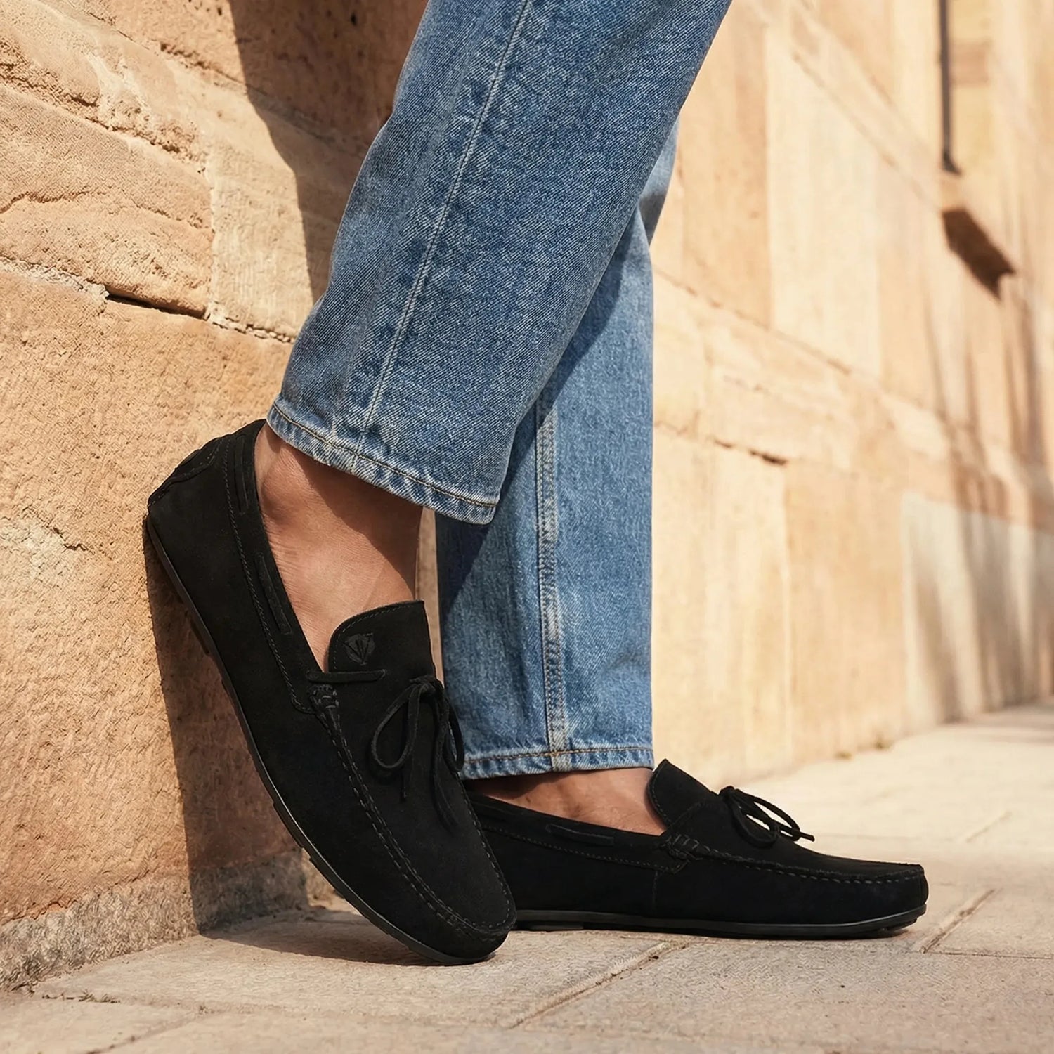 Man wearing Ravello: Boat Loafer loafer by VELVORY – leather men's shoes India