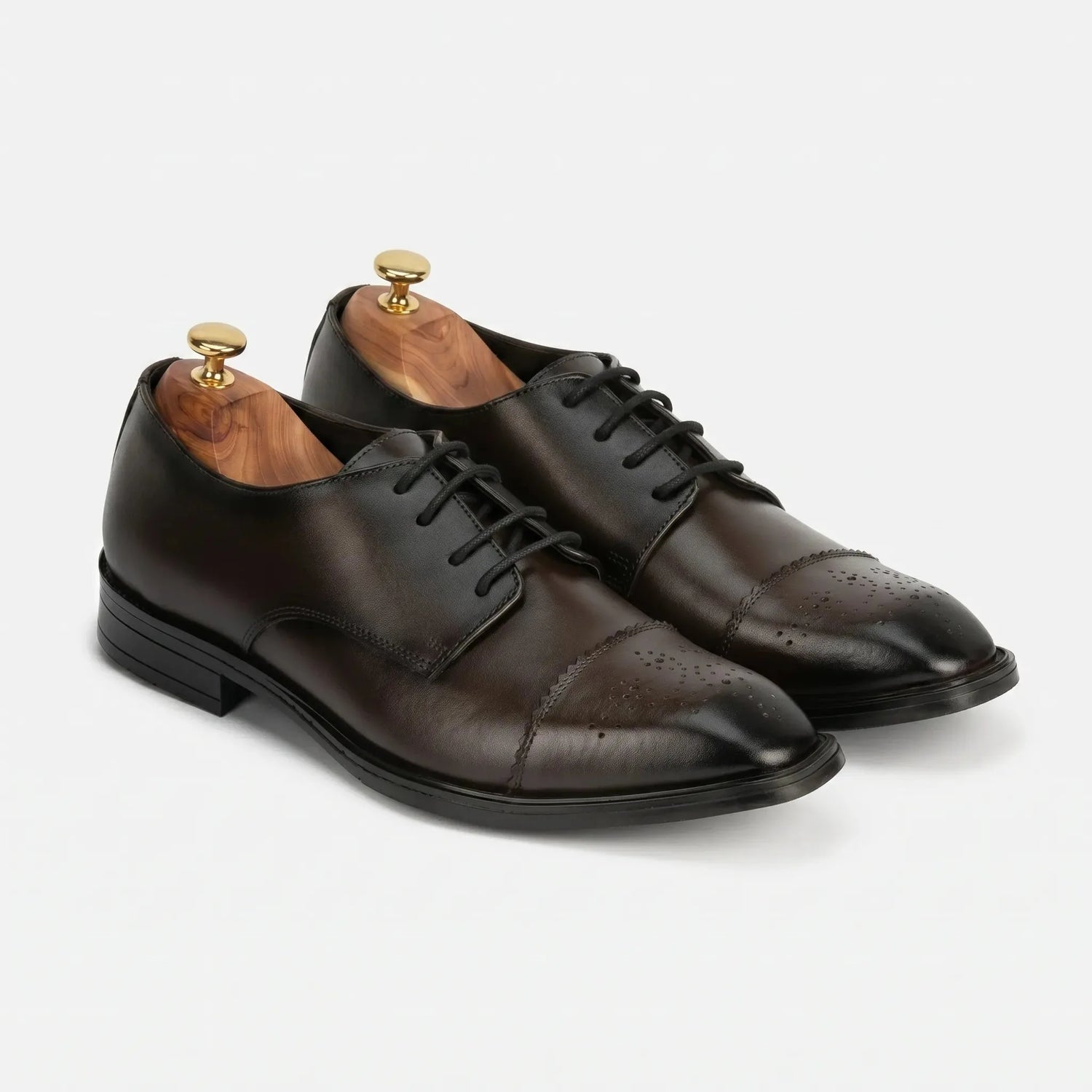 Chamberlain: Cap Toe Derby leather oxford for men by VELVORY – premium premium footwear India