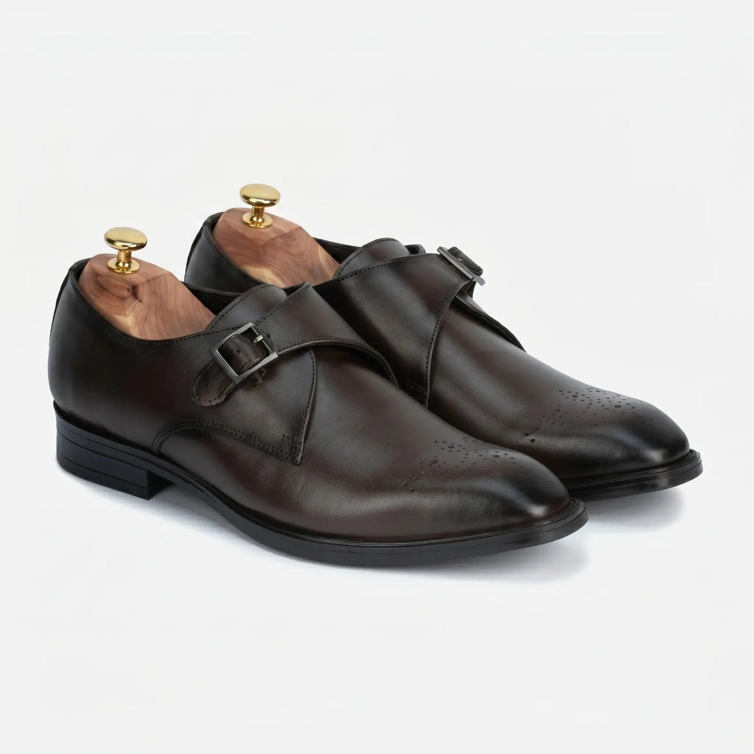 Earl: Single Monk leather oxford for men by VELVORY – premium premium footwear India