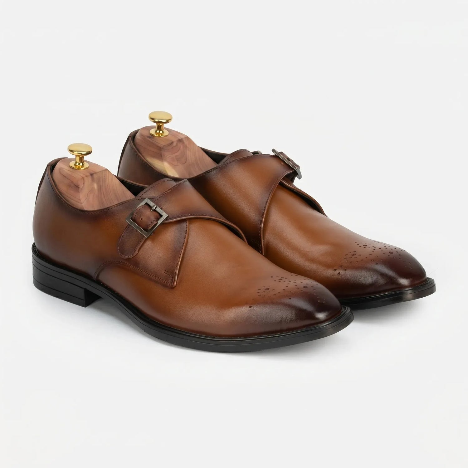 Earl: Single Monk leather oxford for men by VELVORY – premium premium footwear India