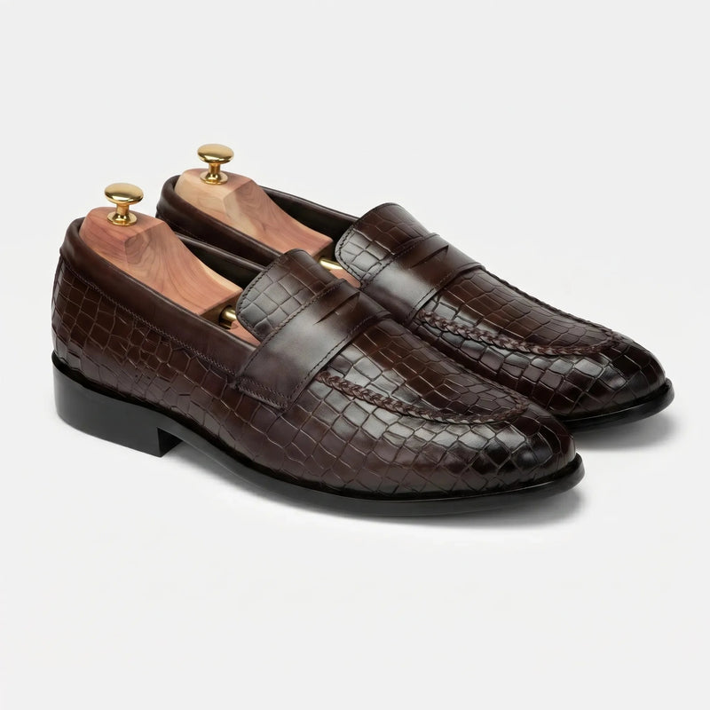 Virtuoso: Croco Slip-on leather slip-on for men by VELVORY – premium premium footwear India