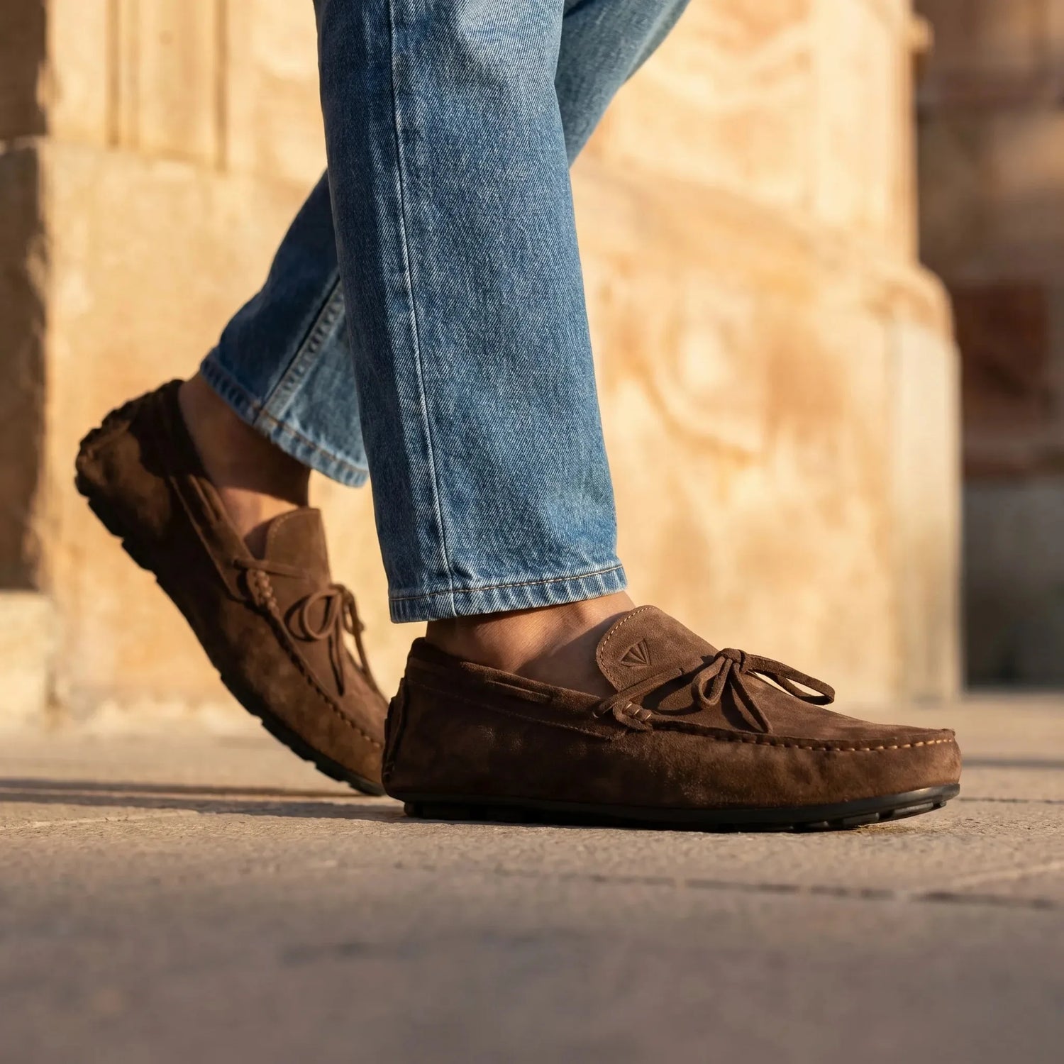 Man wearing Ravello: Boat Loafer loafer by VELVORY – leather men's shoes India